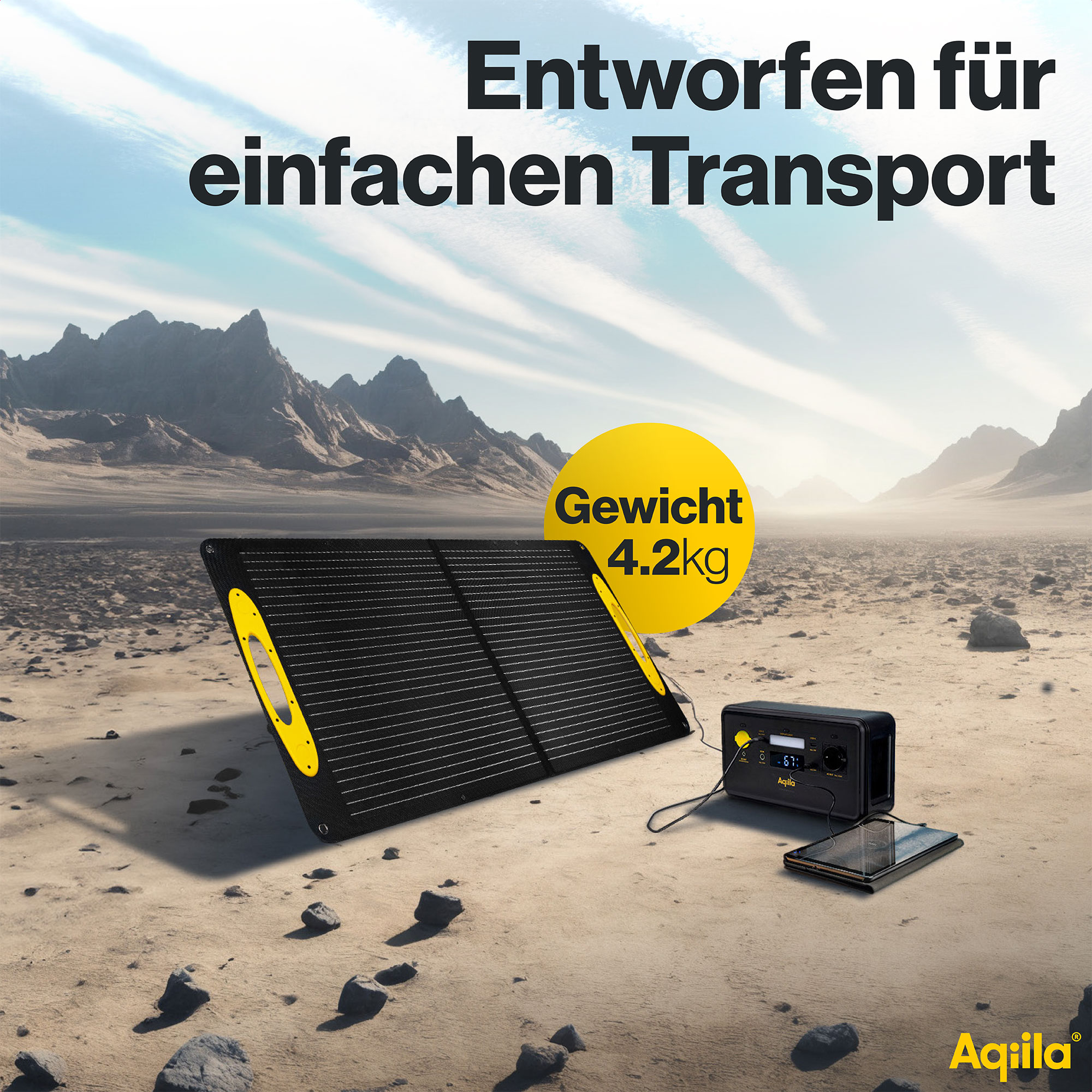 AQIILA Solarpanel Sunbird P100, 100 W, schwarz AQIILA Solarpanel Sunbird P100, 100 W, schwarz