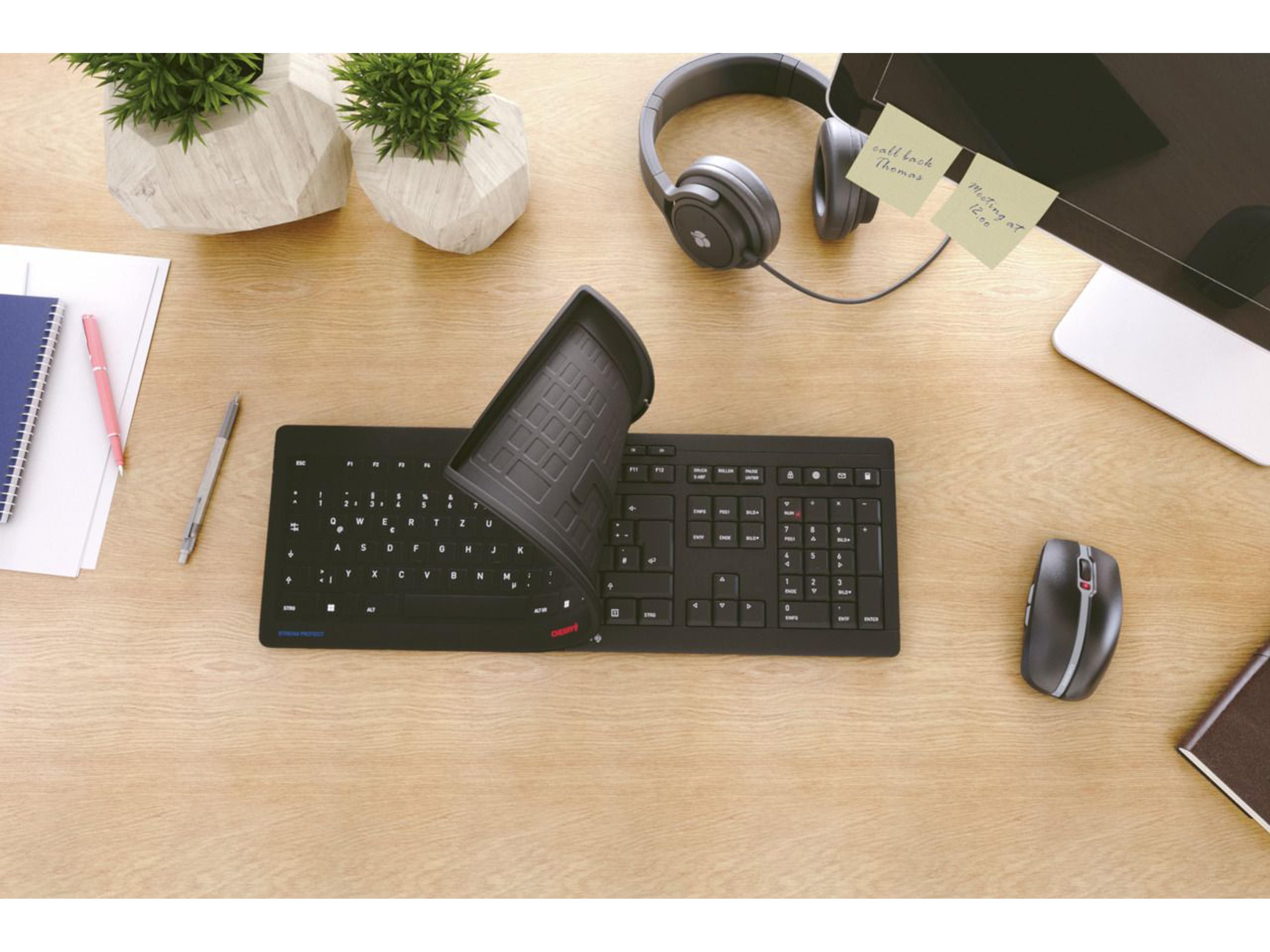 CHERRY Tastatur Stream Protect Wireless schwarz CHERRY Tastatur Stream Protect Wireless schwarz