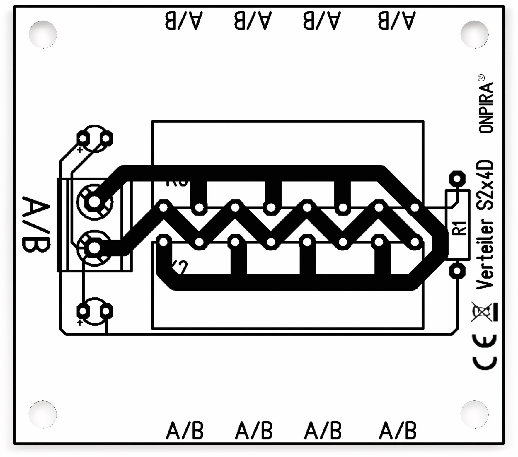 Stromverteiler 2x 8-polig, S2x4D, mit 8 Steckern und Kontrollleuchten