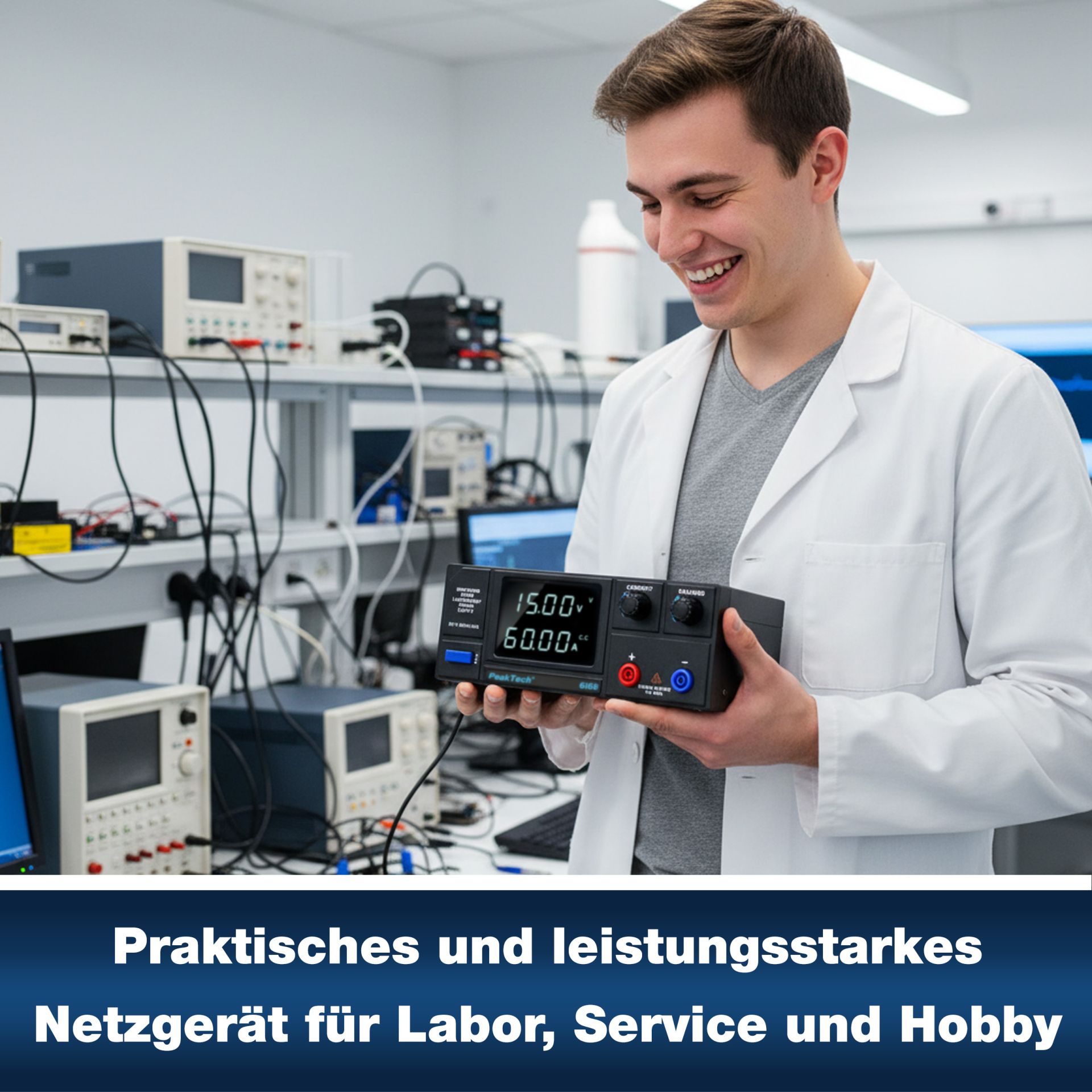 PEAKTECH Labornetzgerät P 6168, 1...15 V, 0...60 A, 900 W