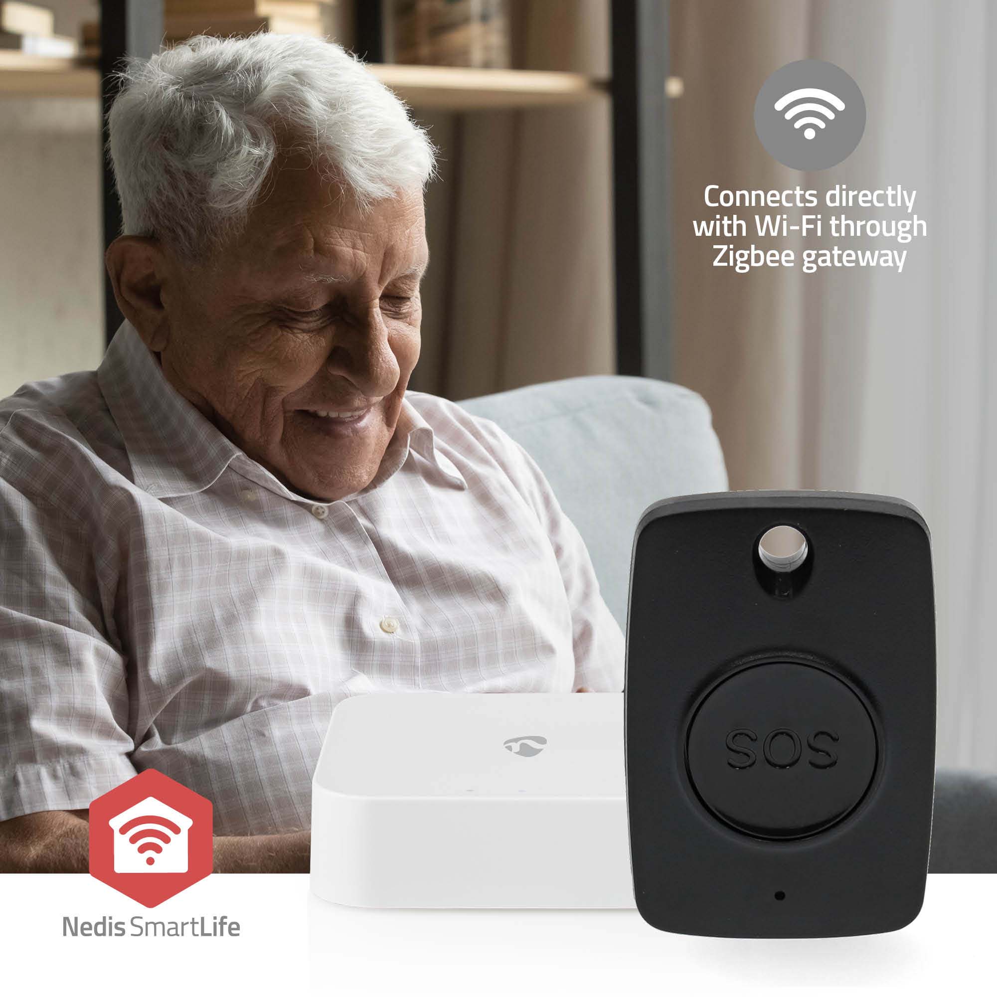 NEDIS Smart-Panik-Knopf, schwarz
