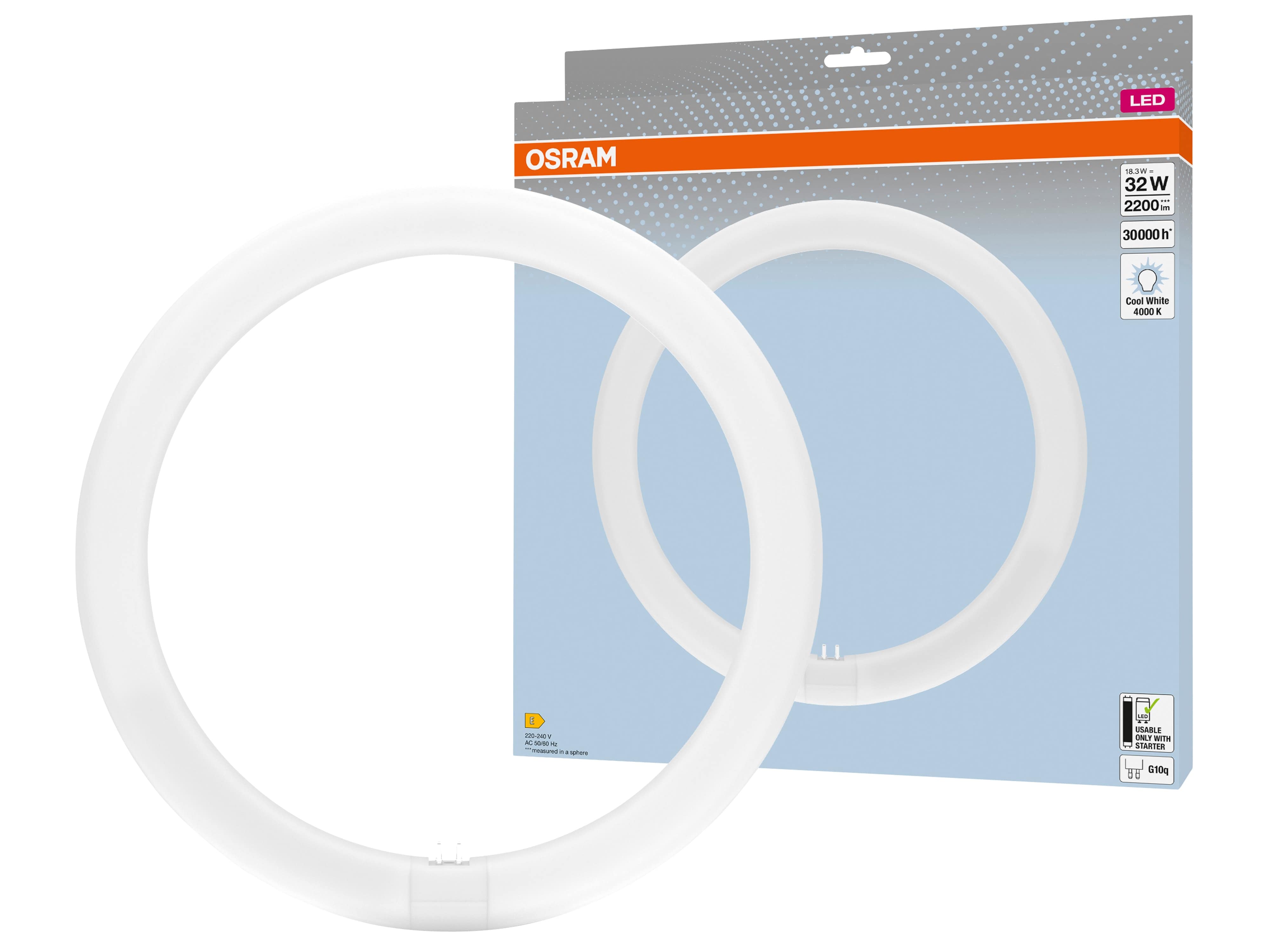OSRAM LED-Röhre T9, Ringform, G10q, EEK: E, 18,3W, 2200lm, 4000K