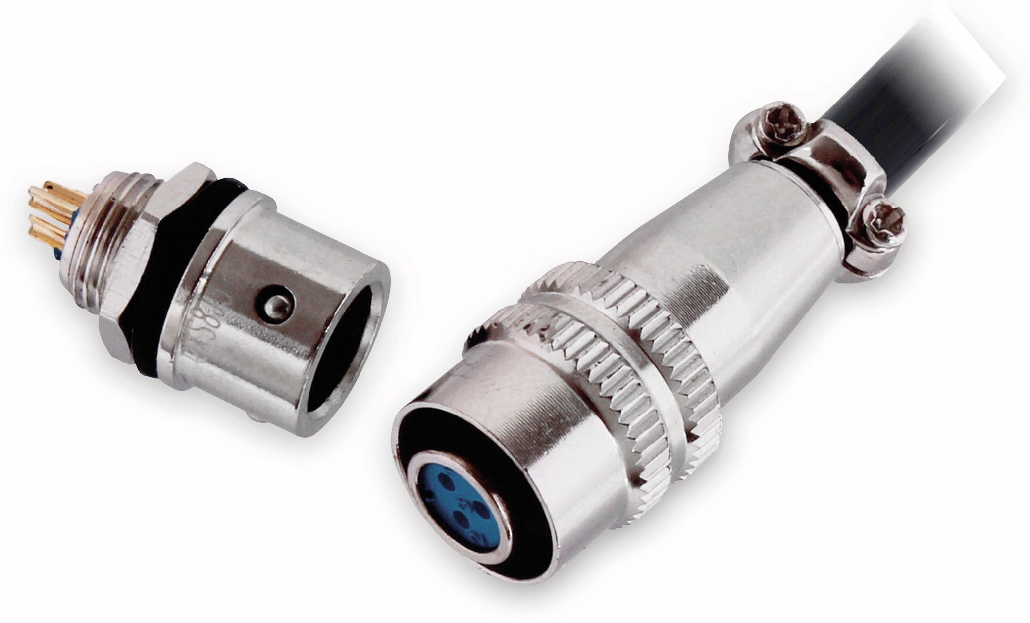 Einbaustecker-Set Ø 8mm 2-Pin mit Federverschluss Einbaustecker-Set Ø 8mm 2-Pin mit Federverschluss