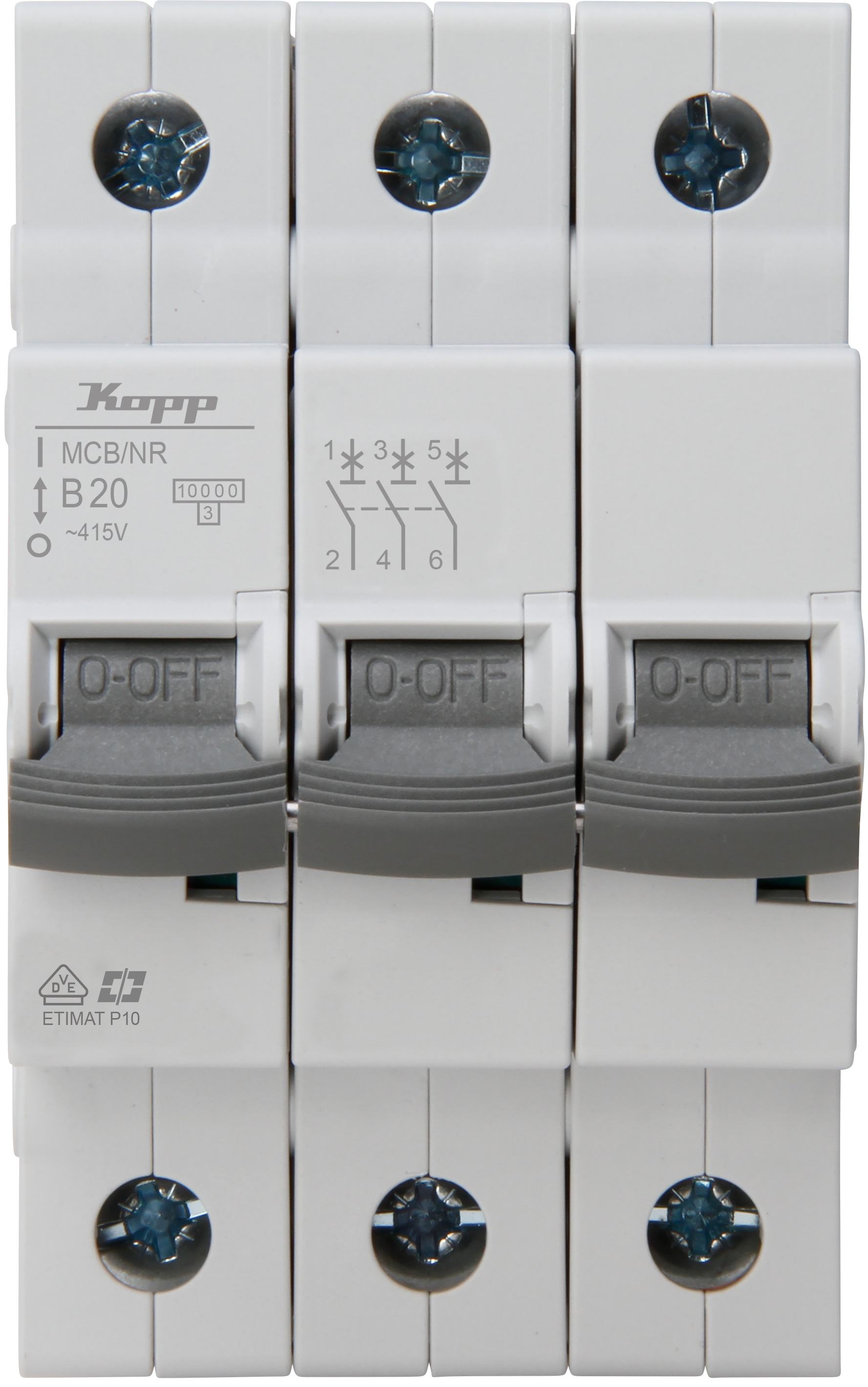 KOPP Leitungsschutzschalter, 20A, 3-polig, Char. B
