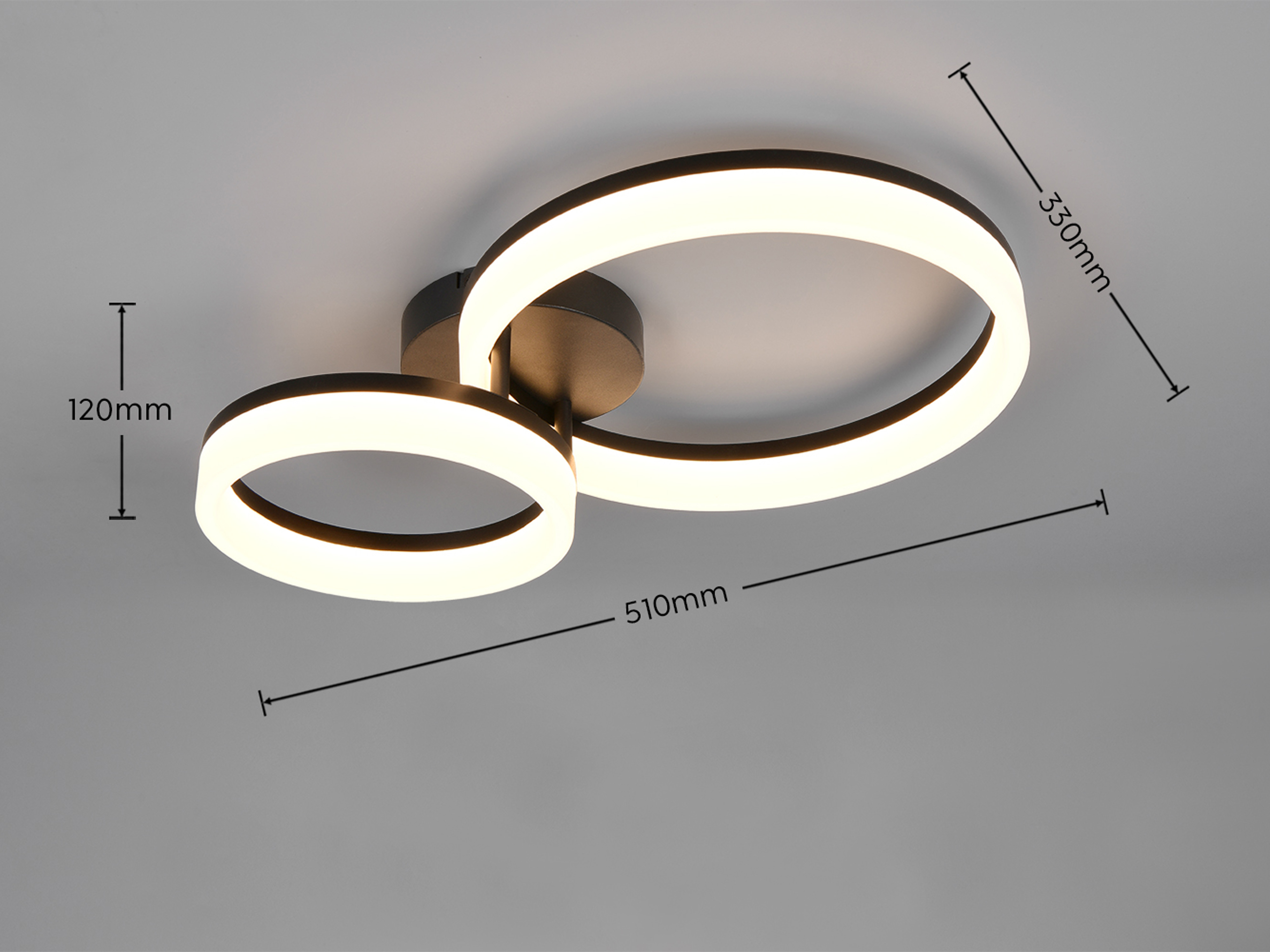 REALITY LED-Deckenleuchte Scope R63601232, 22W, 3000K, 2800lm, warmweiß, IP20, schwarz REALITY LED-Deckenleuchte Scope R63601232, 22W, 3000K, 2800lm, warmweiß, IP20, schwarz