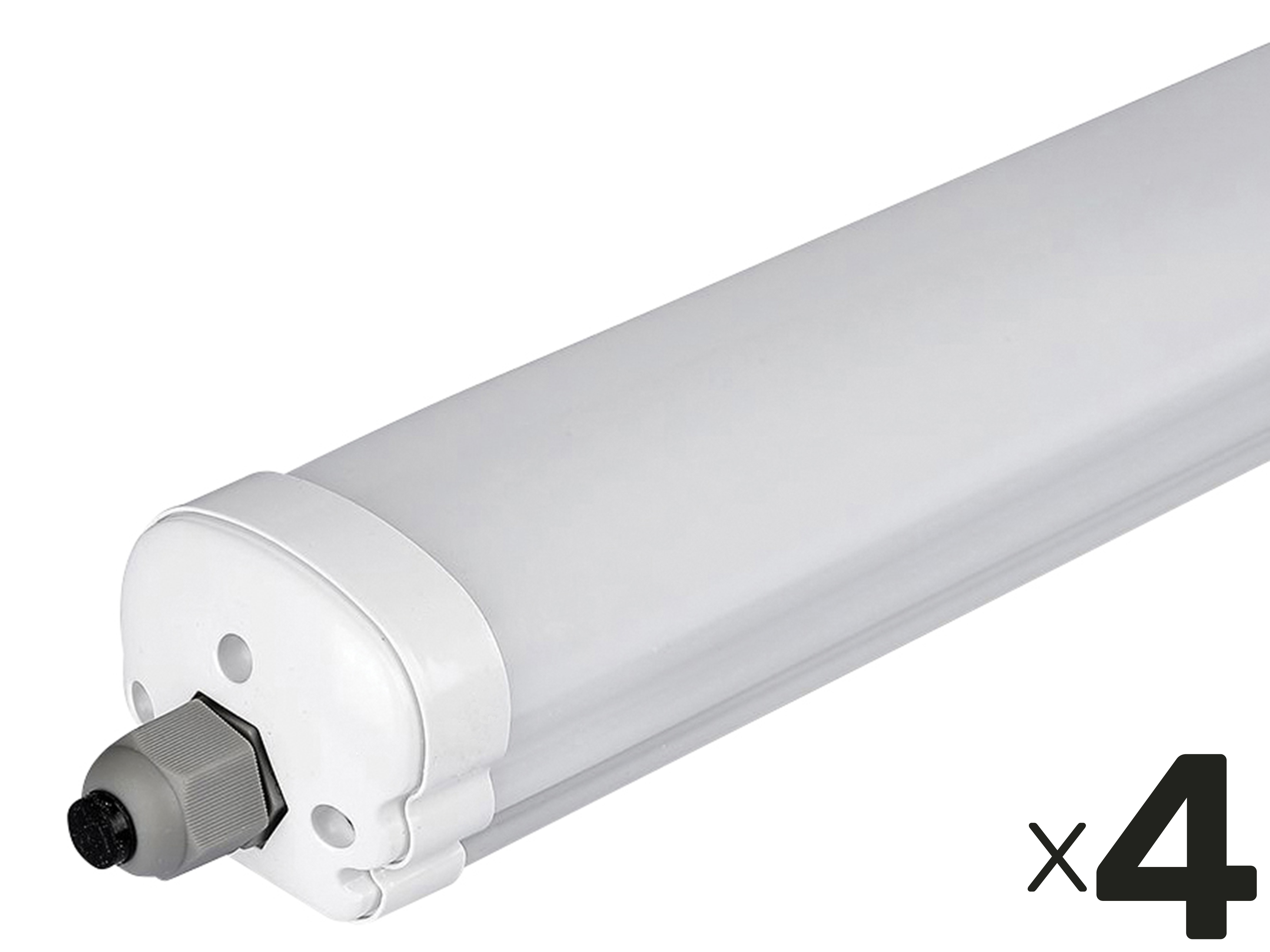 V-TAC LED-Feuchtraum-Wannenleuchte VT-1574-N, EEK: E, 48 W, 5760 lm, 6500 K, 1500 mm, 4 Stück