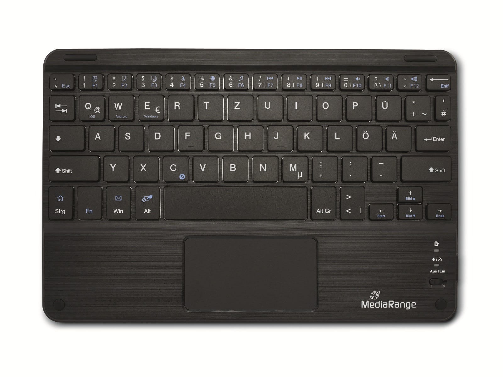MEDIARANGE Funk-Tastatur MROS130, Touchpad, QWERTZ, schwarz