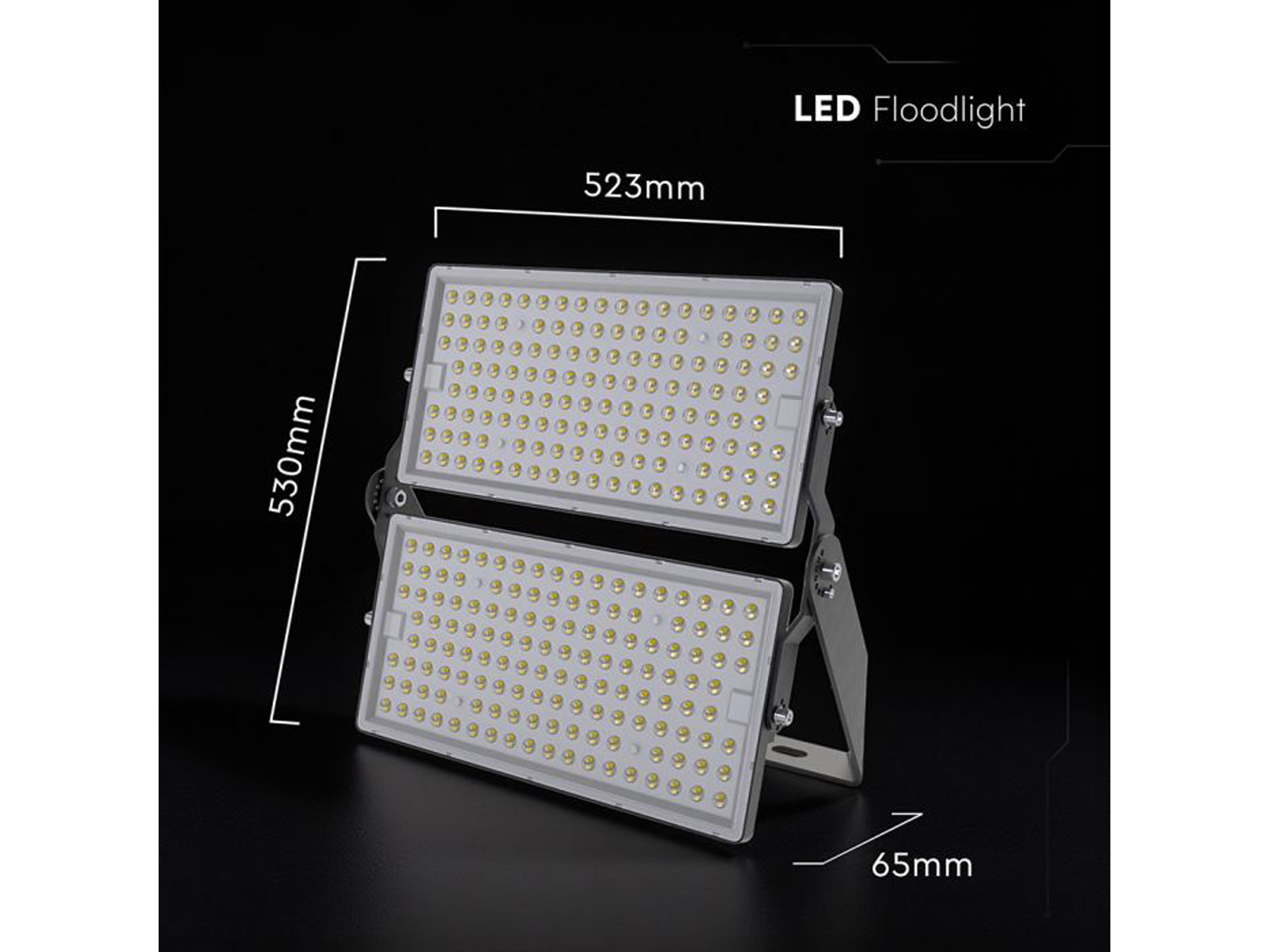 V-TAC LED-Fluter VT-48500, 500W, 4000K, EEK: D, 67500lm, neutralweiß, IP65, schwarz