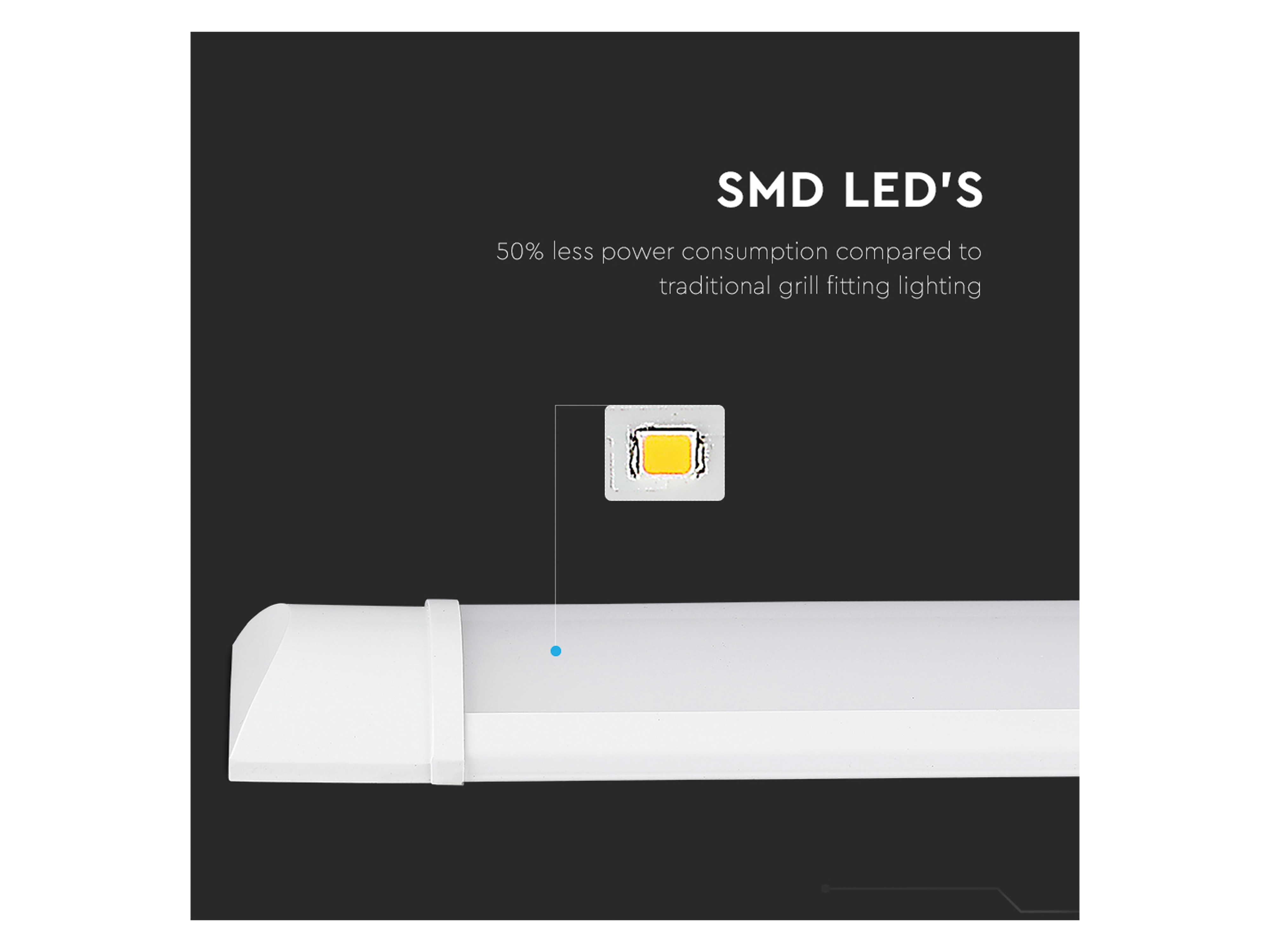 V-TAC LED-Deckenleuchte, 8338 (6494) EEK: D 38 W, 5900 lm, 4000 K, 1500 mm V-TAC LED-Deckenleuchte, 8338 (6494) EEK: D 38 W, 5900 lm, 4000 K, 1500 mm