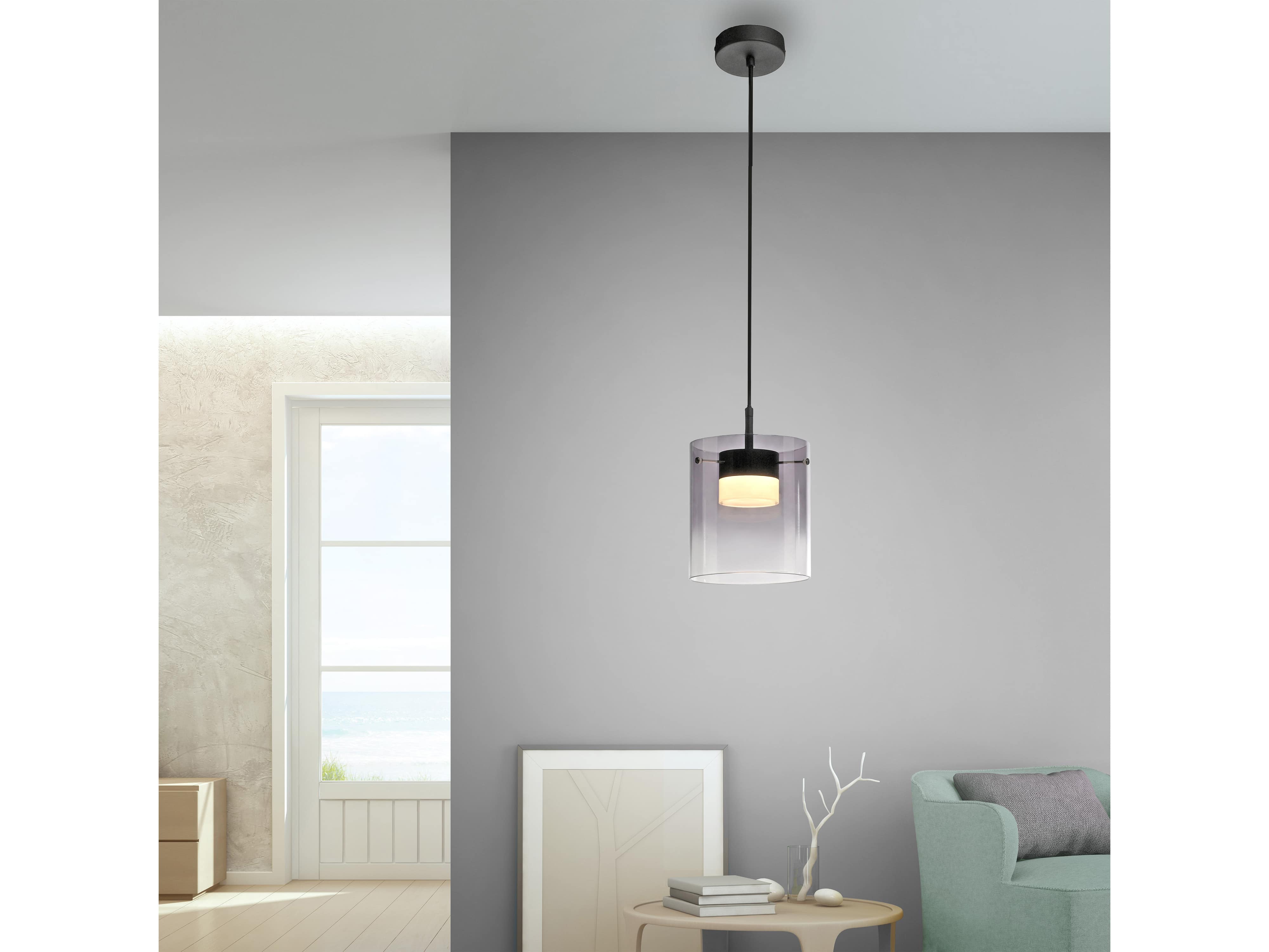 JUST LIGHT LED-Pendelleuchte 14042-18, 7,5W, 800lm, 3000K, schwarz