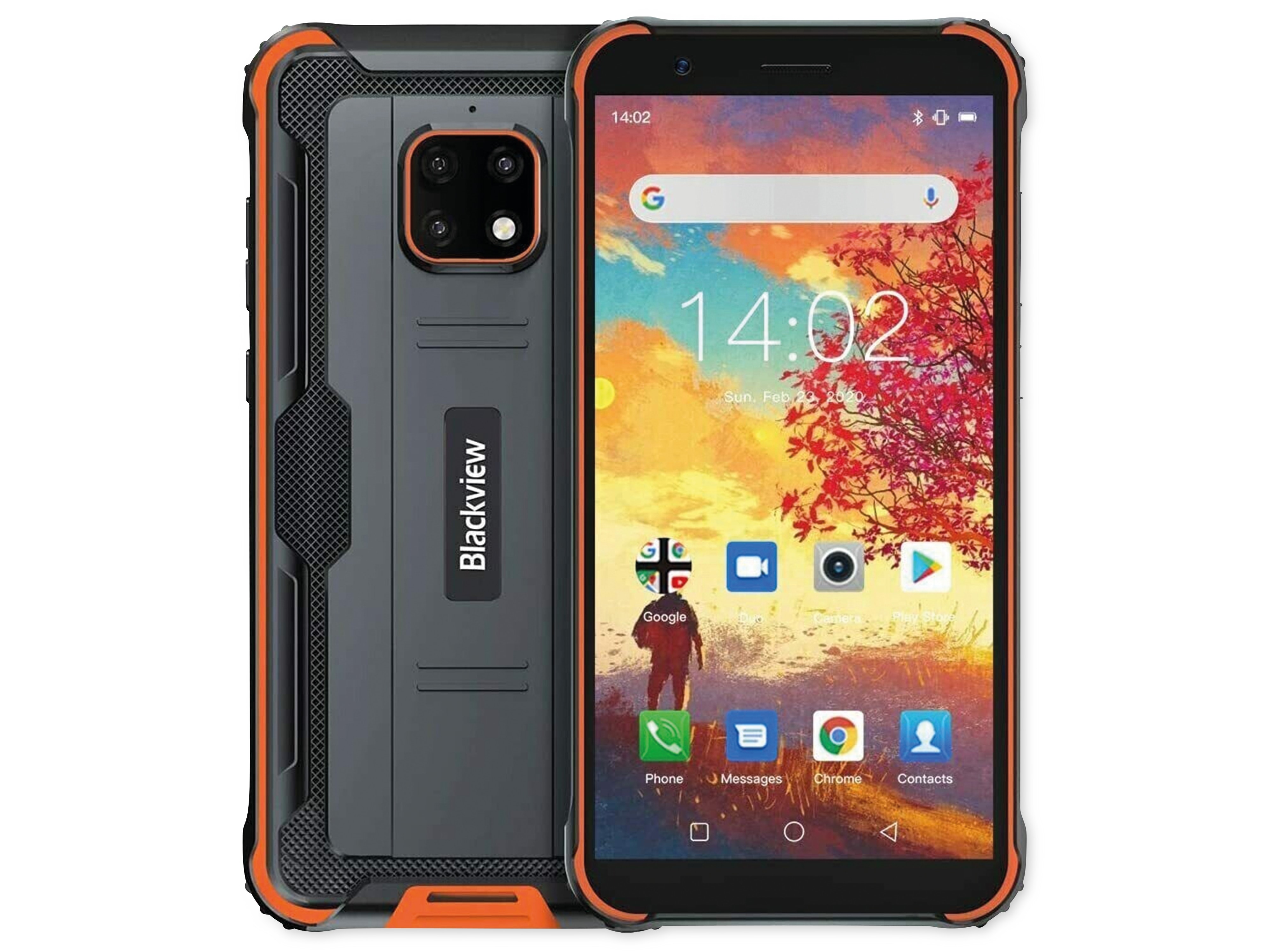 BLACKVIEW Smartphone BV4900, Dual-SIM, black orange, 32 GB