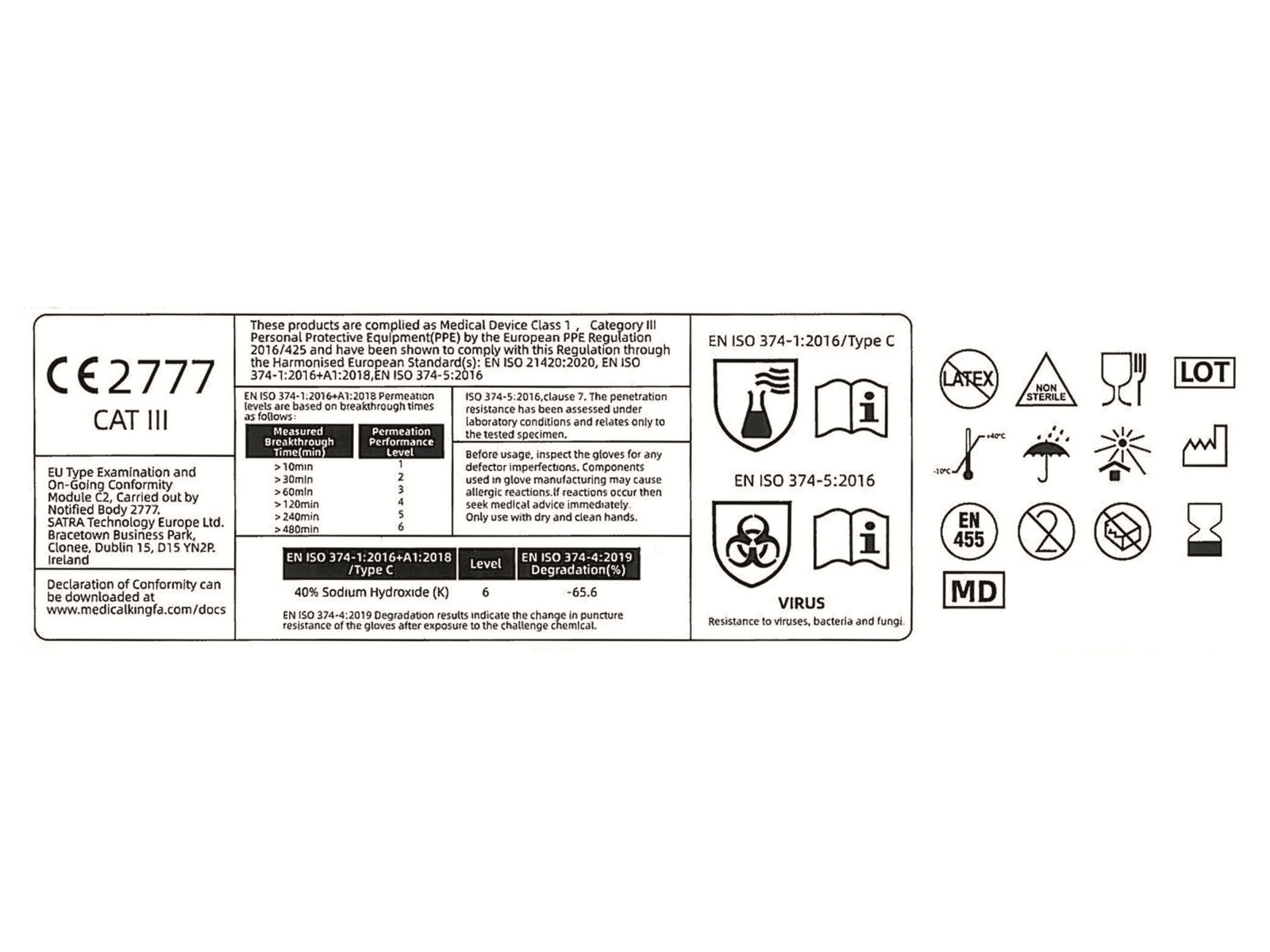 Einweghandschuhe Nitril Polymer, EN 374-1, EN 455, 100 Stück, Größe XL