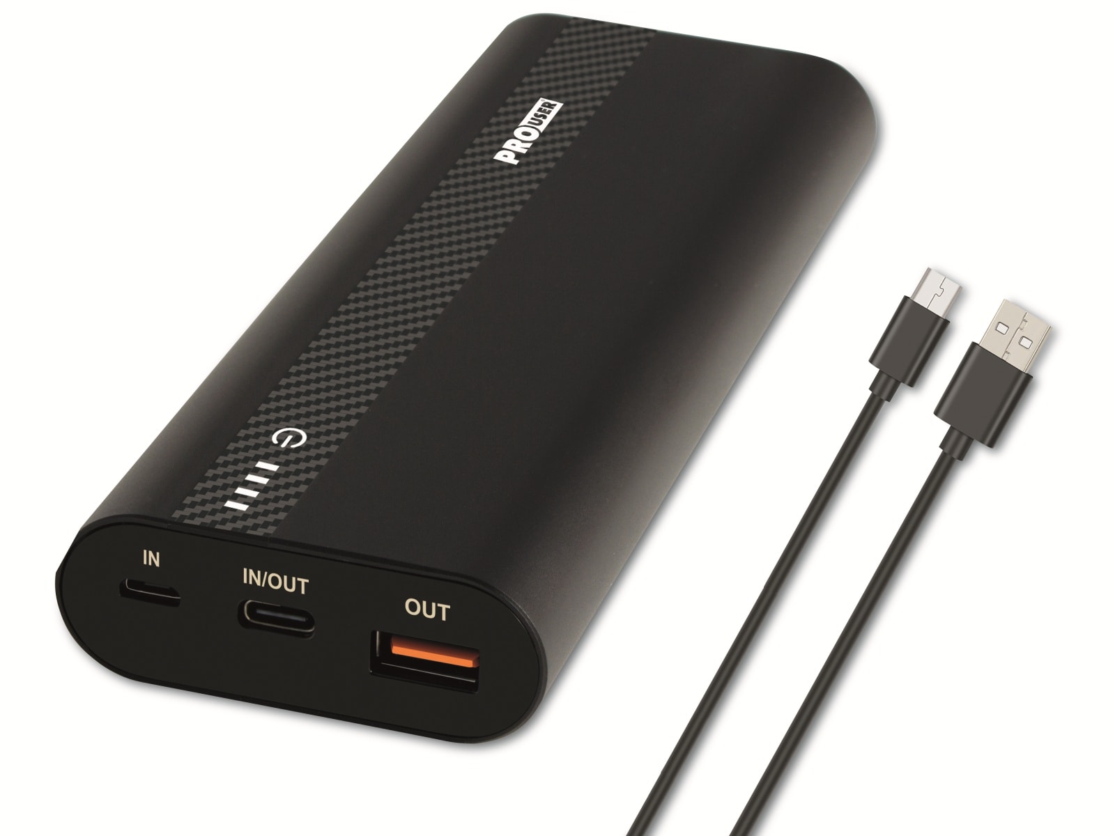 PROUSER USB Powerbank PRO USER 20178, 20.000 mAh, 18W, schwarz PROUSER USB Powerbank PRO USER 20178, 20.000 mAh, 18W, schwarz