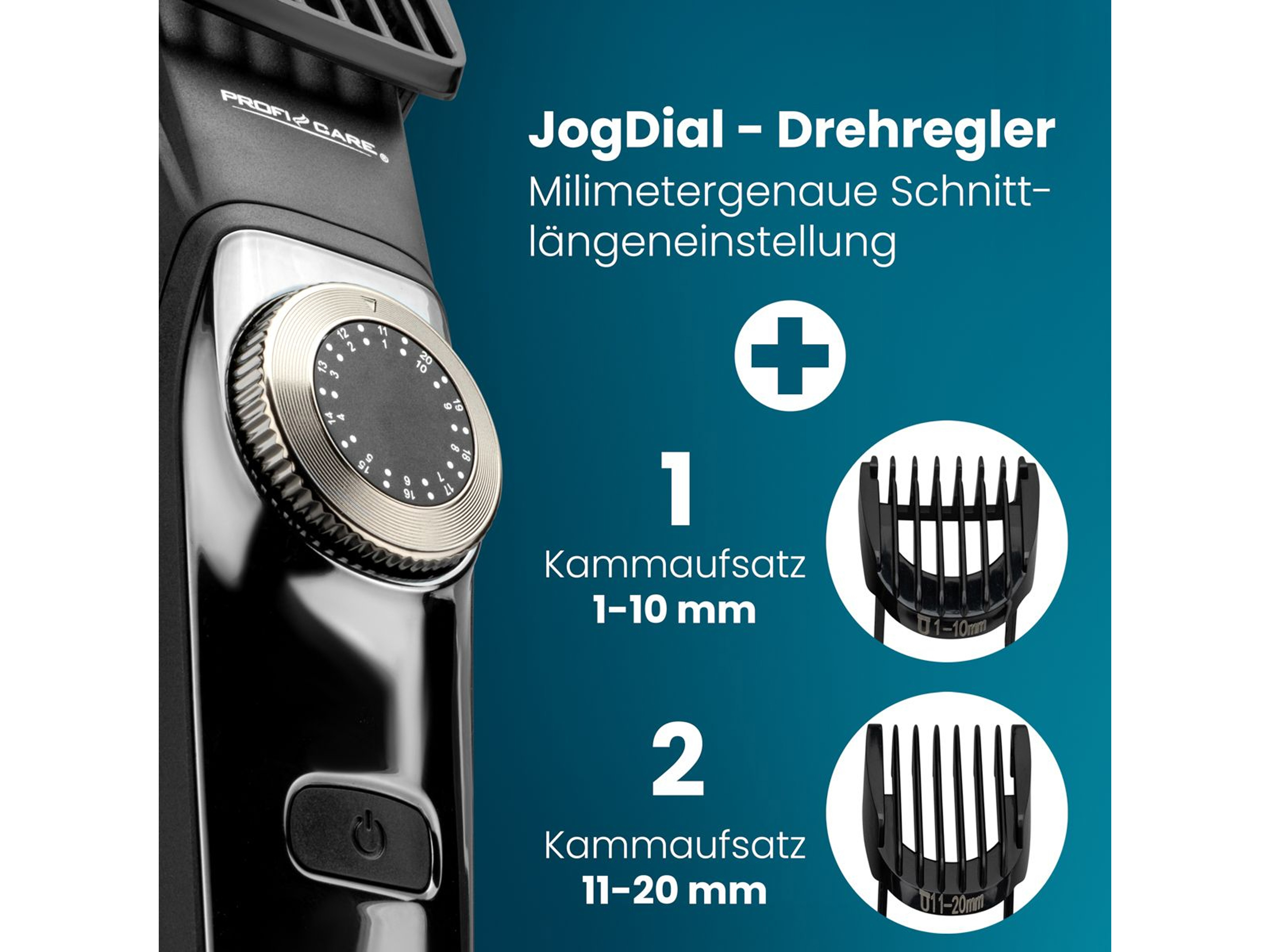 PROFICARE Haar- & Bartschneidemaschine, PC HSMR 3131, 1-20mm, IPX6, chrom-sw