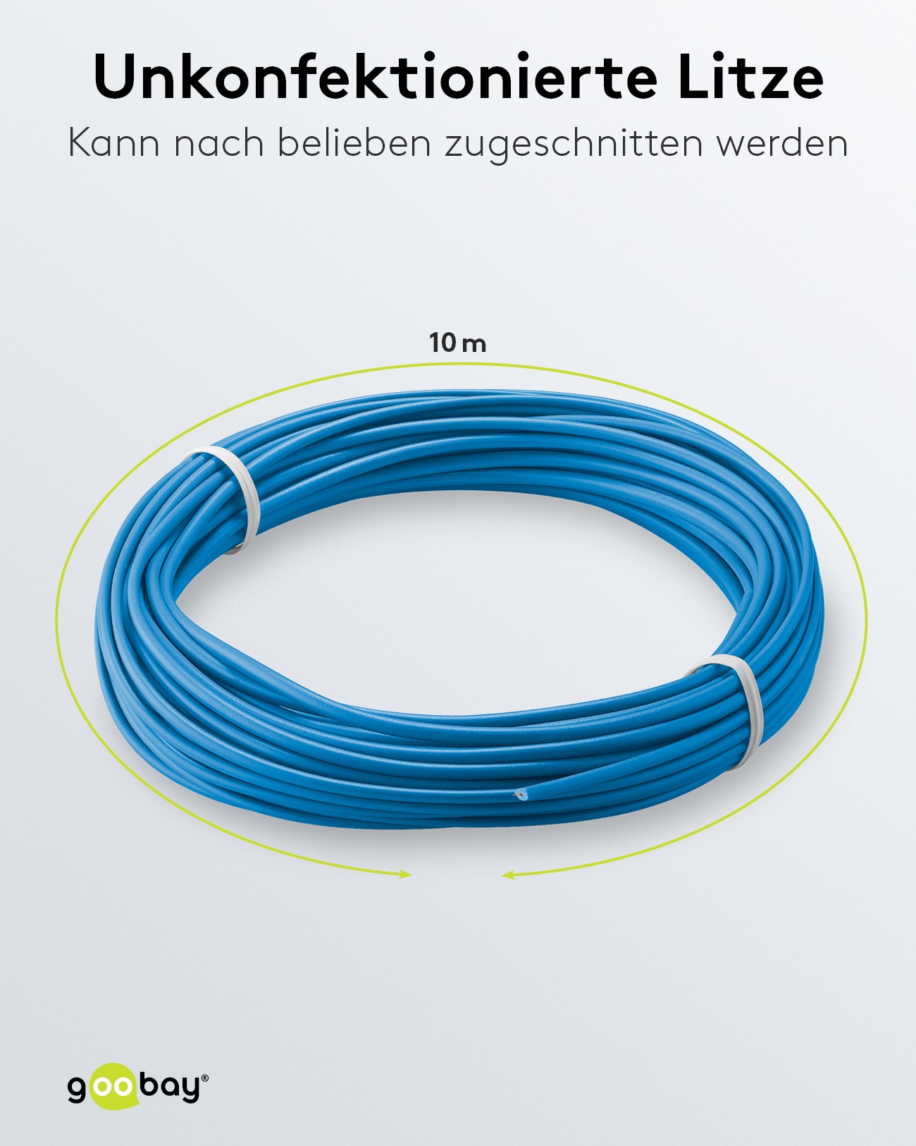 GOOBAY Kupferlitze 55039, 1x 0,14 mm², isoliert, 10 m , blau
