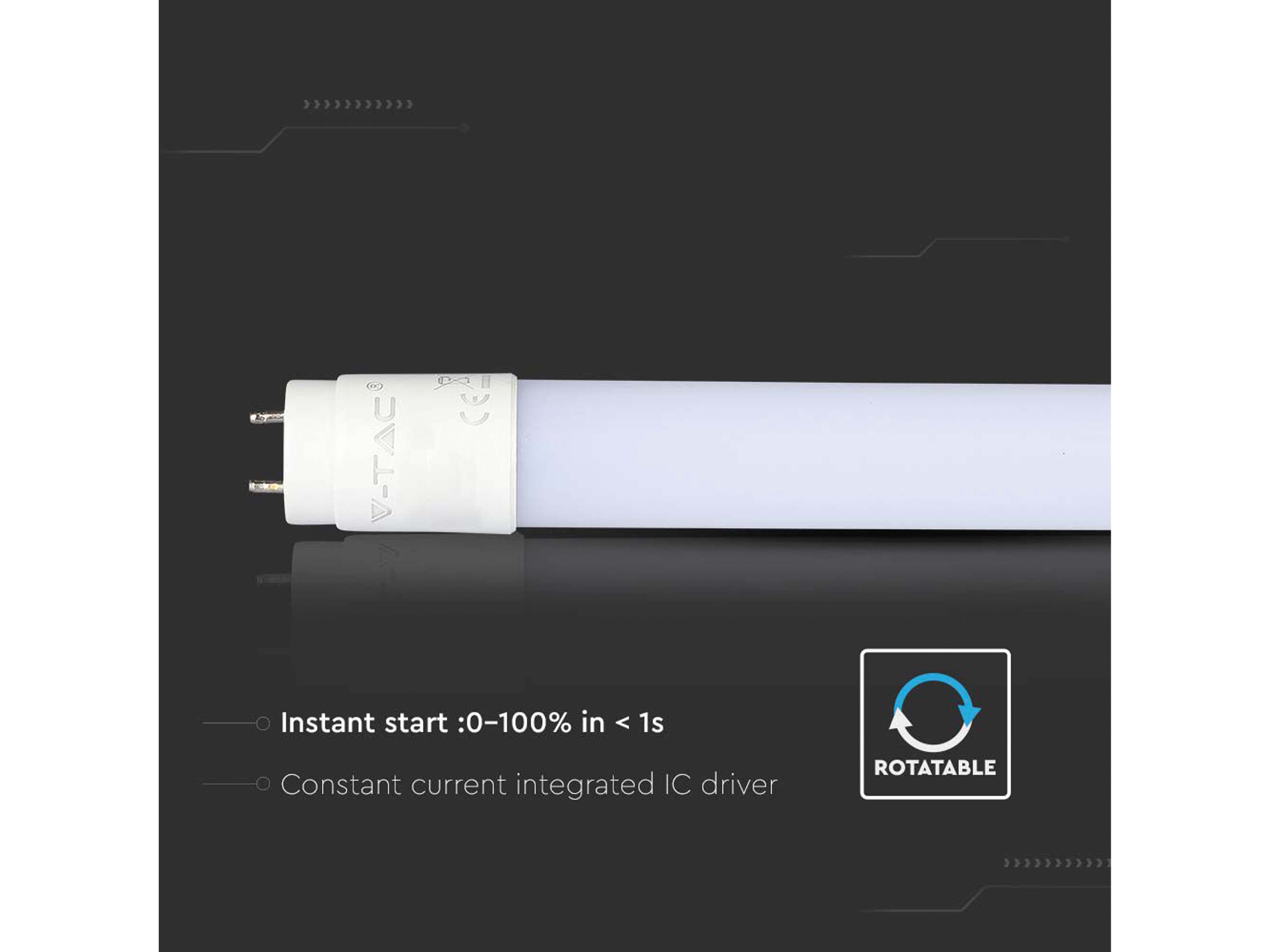 V-TAC LED-Röhre VT-6072, G13, EEK: F, 9W, 850lm, 6500K, 600mm