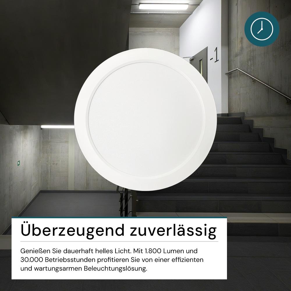 LUXULA LED-Deckenleuchte, 18W, EEK: F, 1800lm, CCT, IP44, rund, weiß