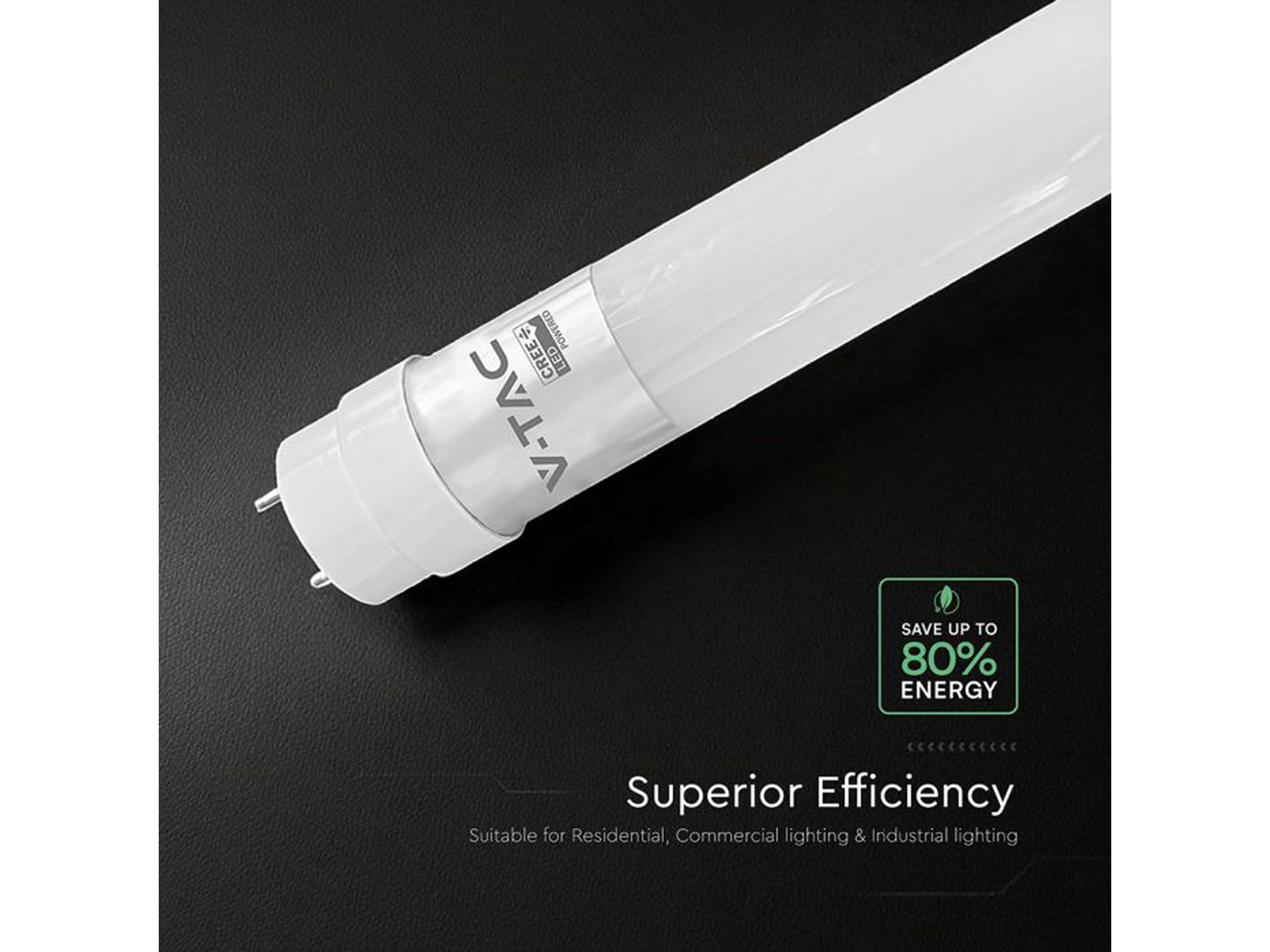 V-TAC LED-Röhre VT-012, 12W, 6500K, EEK: D, 1800lm, kaltweiß, IP20, 120 cm