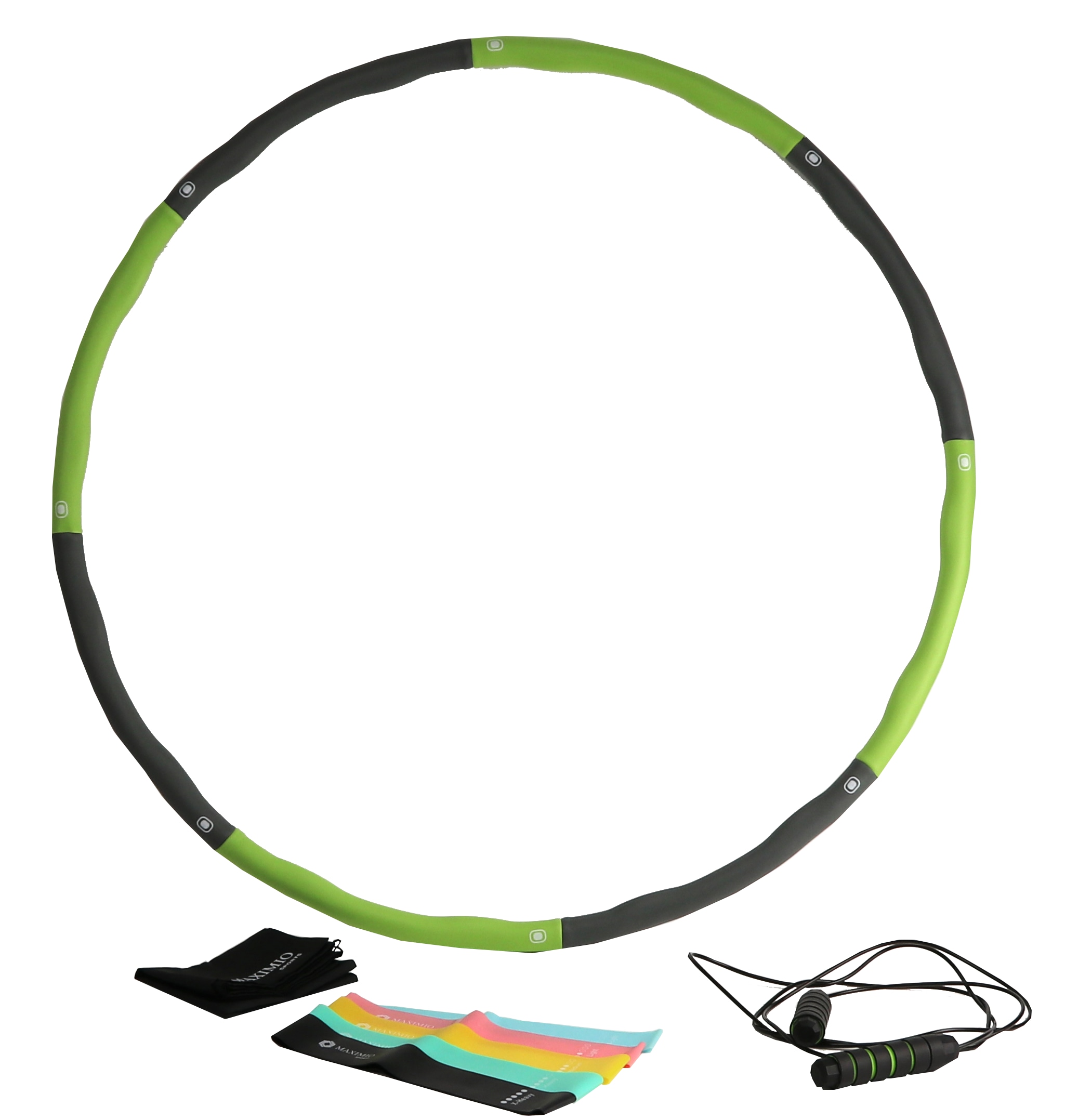 Hula-Hoop-Set, MAXIMIO Sports, grün