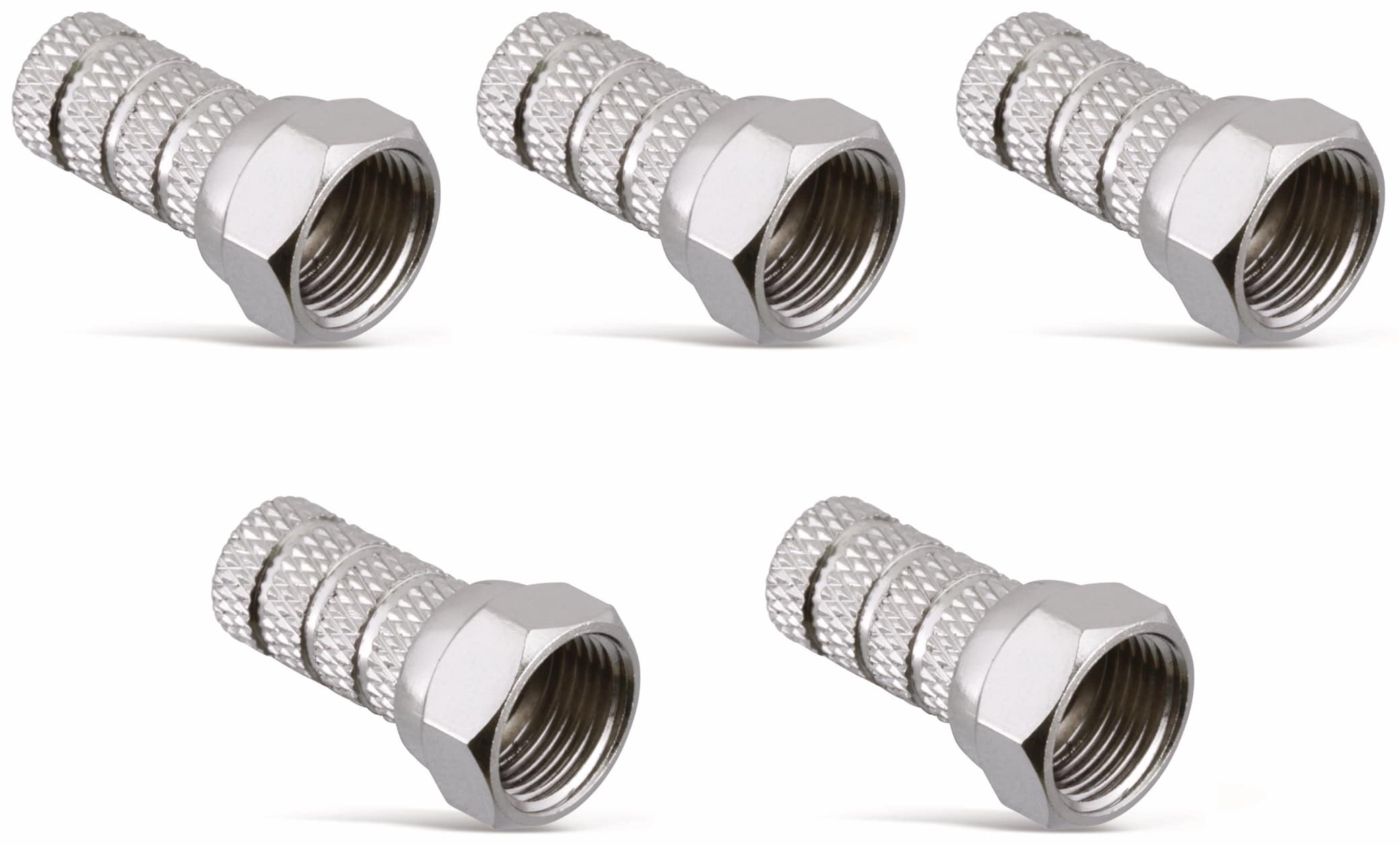 S-IMPULS F-Stecker, 4 mm, Aufdrehmontage, 5 Stück S-IMPULS F-Stecker, 4 mm, Aufdrehmontage, 5 Stück