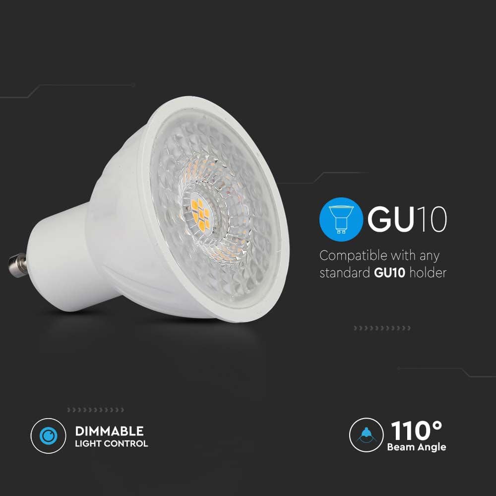 V-TAC LED-Lampe VT-21198, GU10, EEK: F, 6 W, 445 lm, 3000 K V-TAC LED-Lampe VT-21198, GU10, EEK: F, 6 W, 445 lm, 3000 K