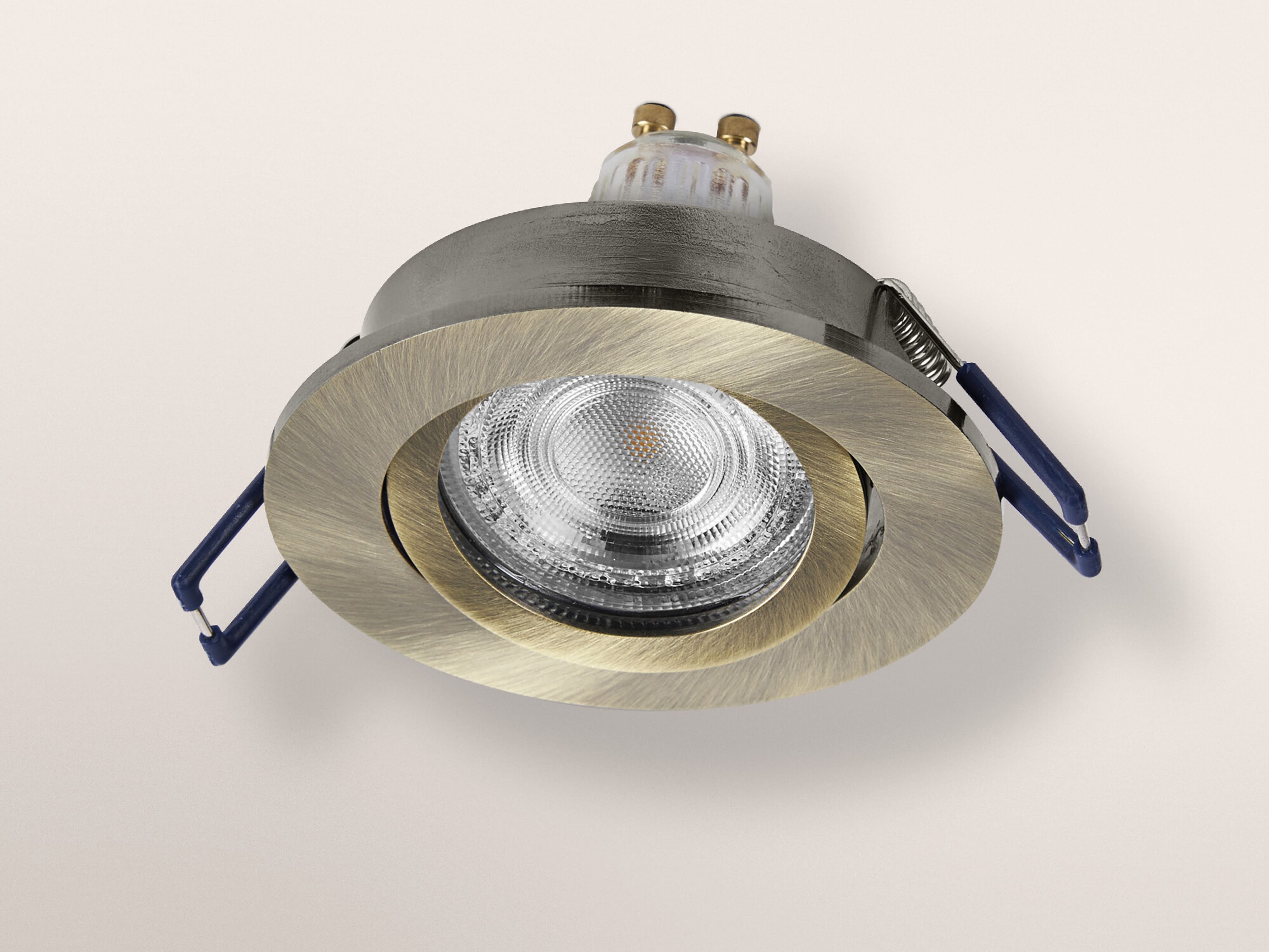 OSRAM LED-Einbauleuchte, GU10, 4,5W, 2700K, 400lm, warmweiß, IP20, Grün-Messing, 3er Set