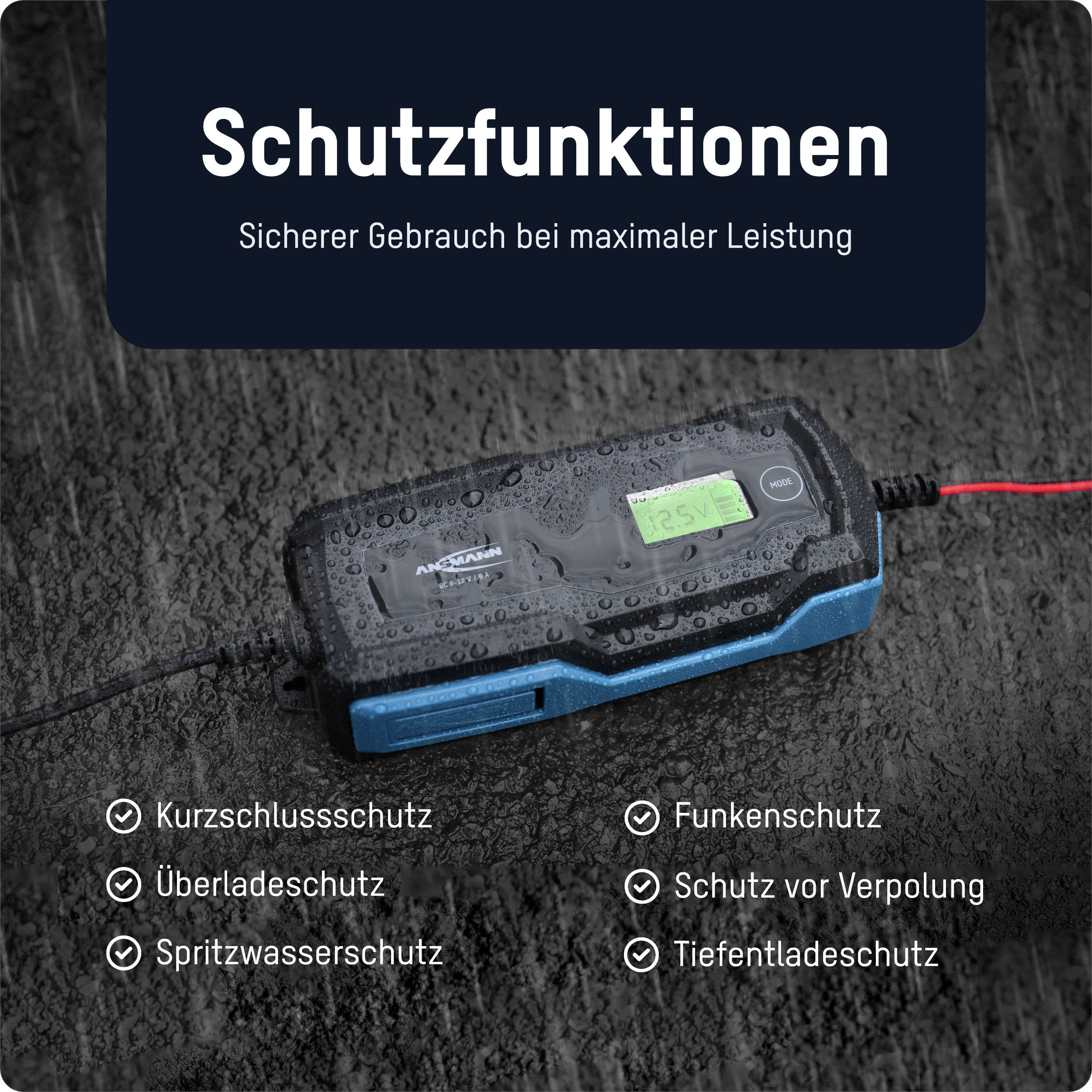 ANSMANN Autobatterie-Ladegerät + KFZ-Batterietester