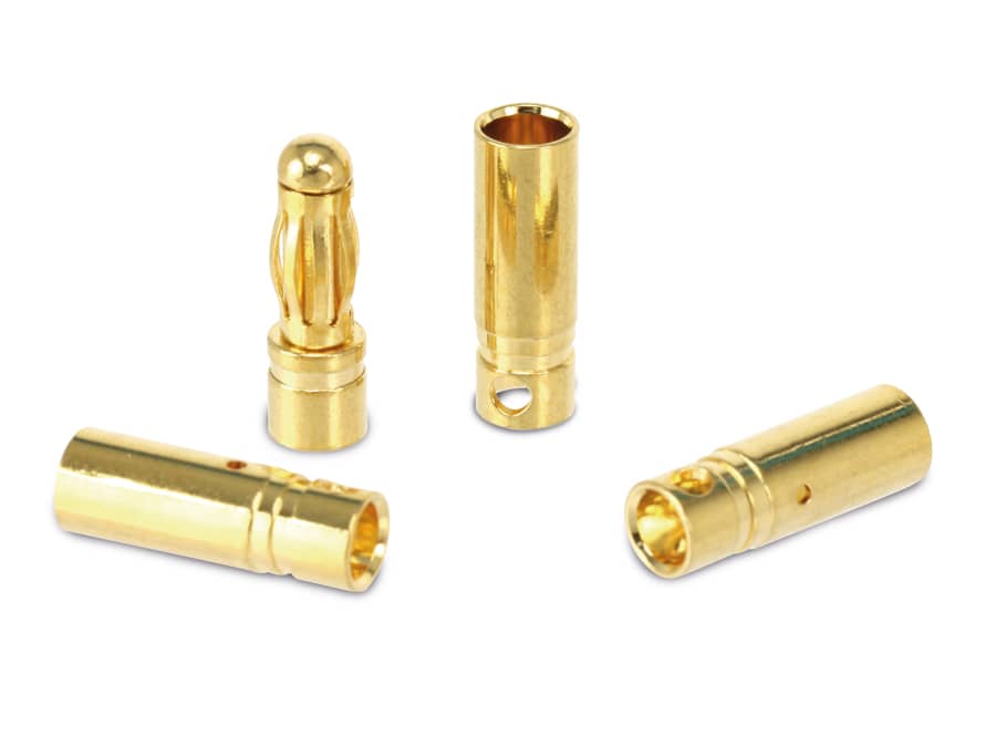 Goldkontakt-Steckerset, Steckerlänge 15,5 mm, Kupplungslänge 15 mm, 4 mm, 5 Paare