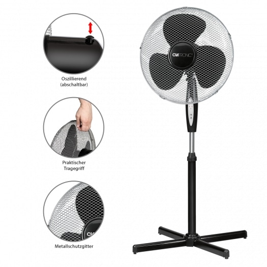 CLATRONIC Standventilator VL 3741 S, ca. Ø 40cm, mit FB, schwarz, 45 W CLATRONIC Standventilator VL 3741 S, ca. Ø 40cm, mit FB, schwarz, 45 W