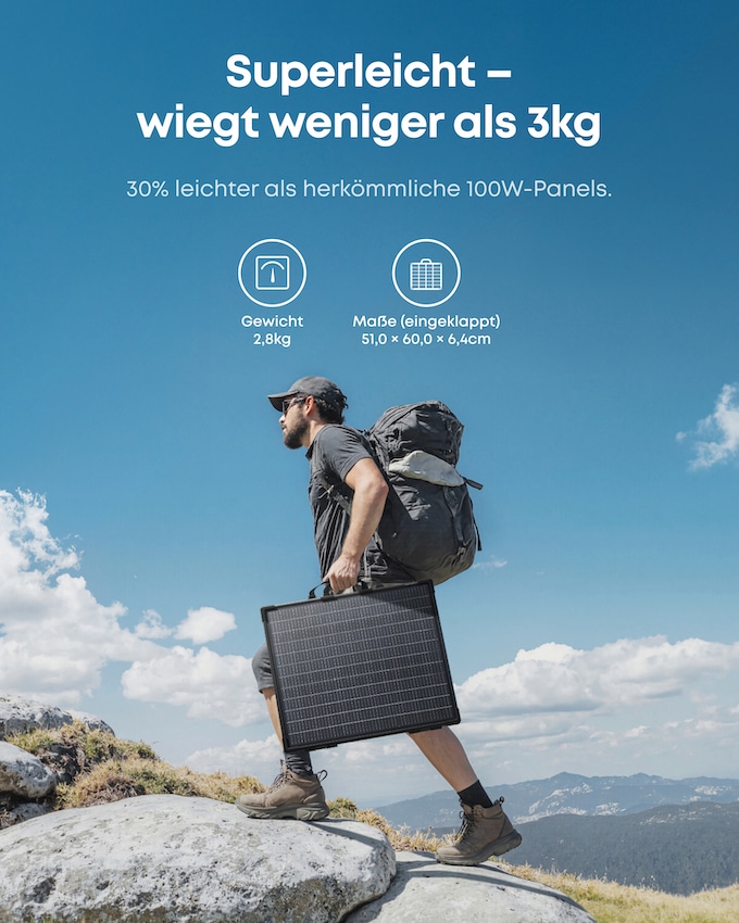 ANKER SOLIX Solarpanel PS100 B, tragbar Solarpanel ANKER SOLIX PS100 B, tragbar