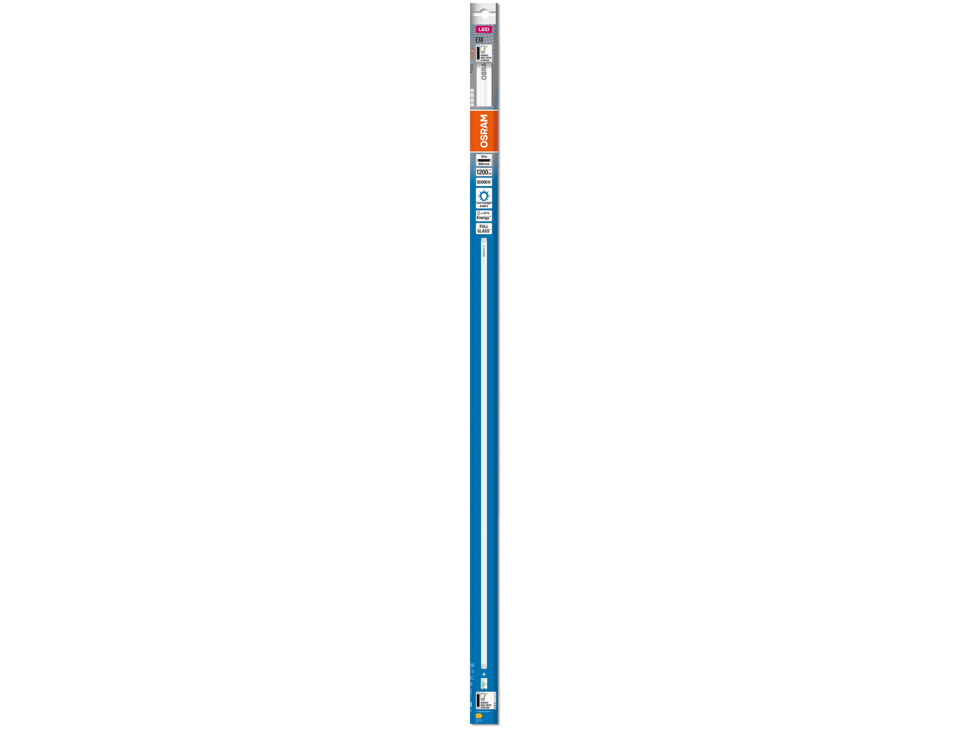 OSRAM LED-Röhre, T8, 900mm, G13, EEK: E, 10W, 1200lm, 6500K