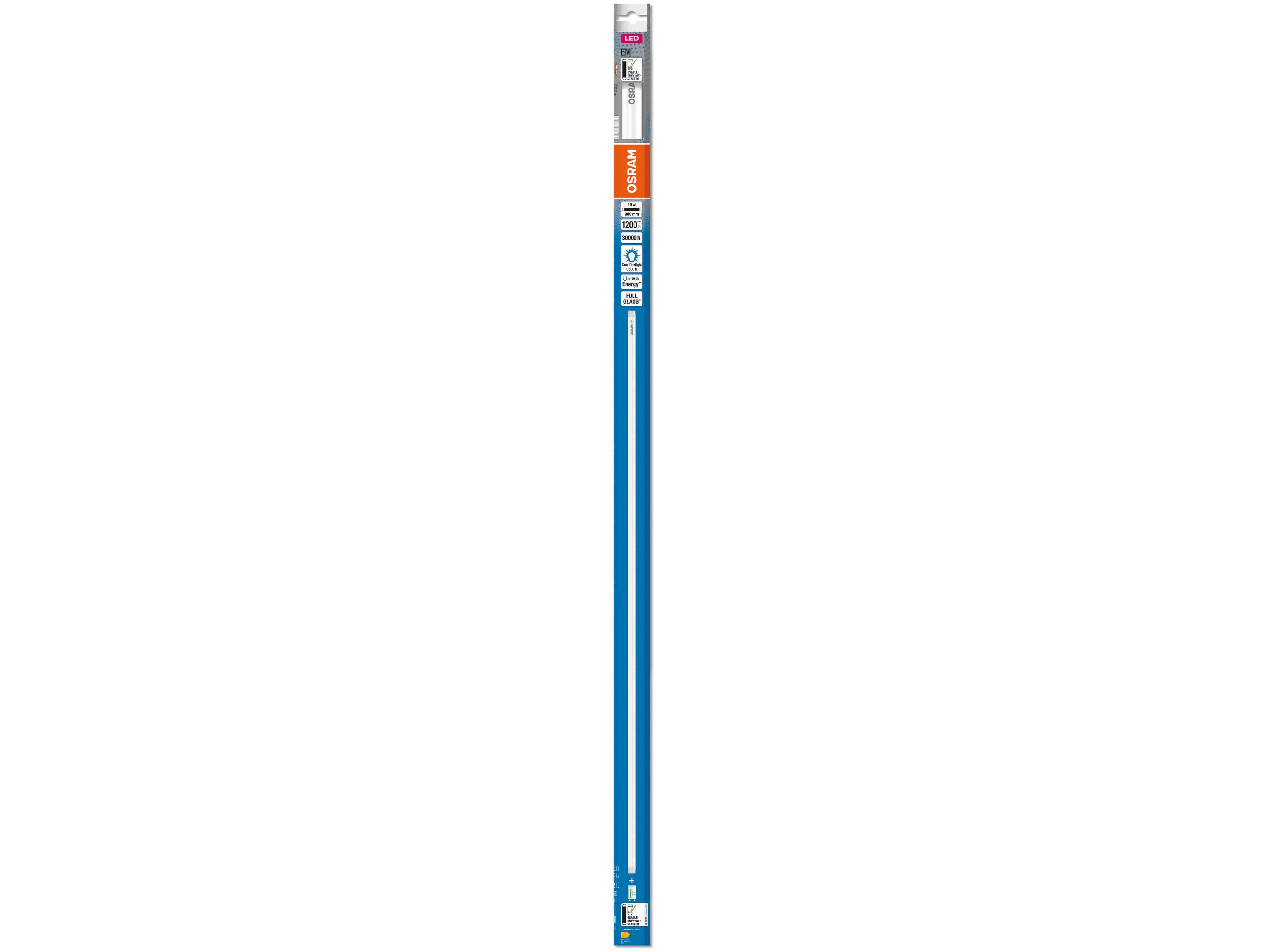 OSRAM LED-Röhre, T8, 900mm, G13, EEK: E, 10W, 1200lm, 6500K