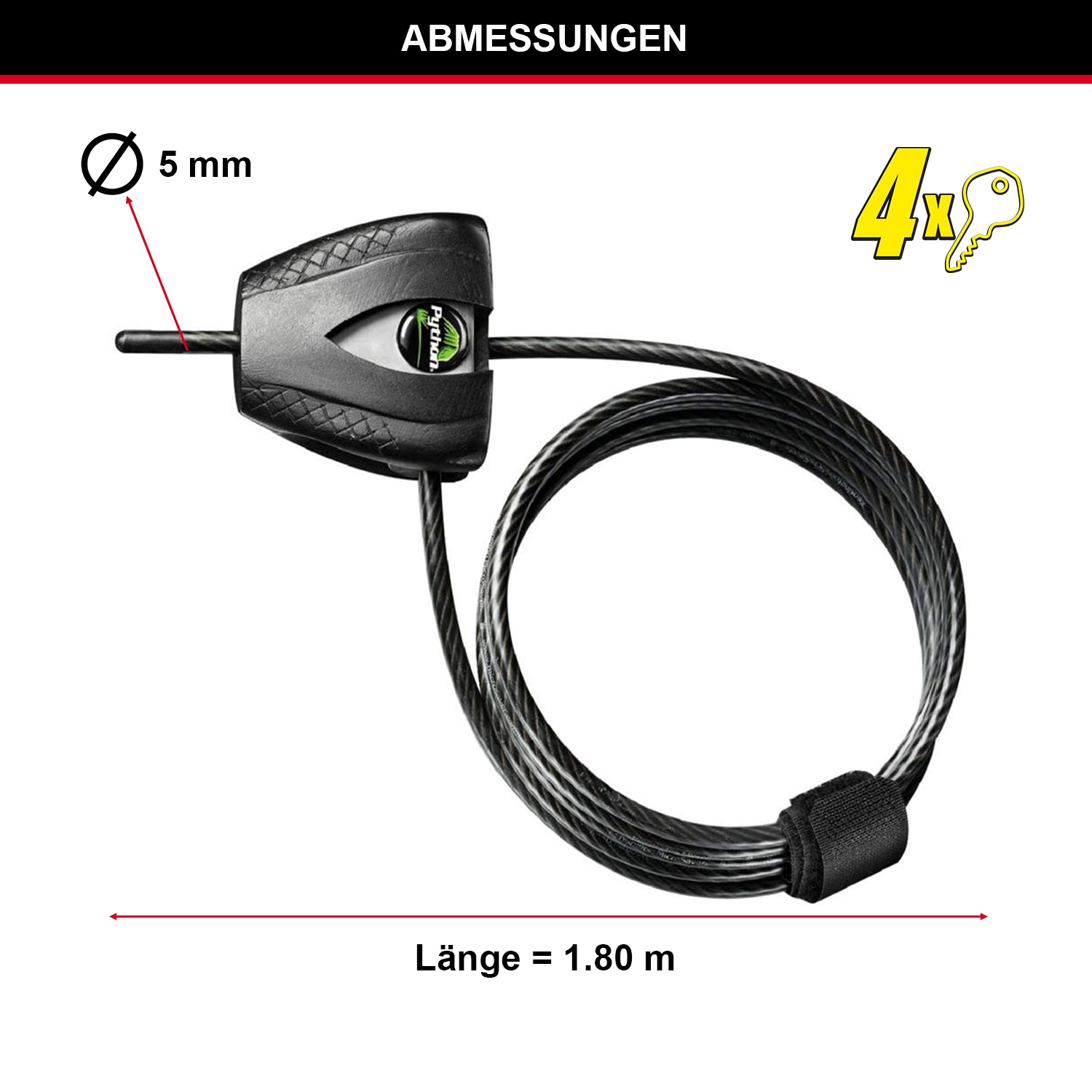 MASTERLOCK Kabelschloss 8417EURDPRO, 5mm