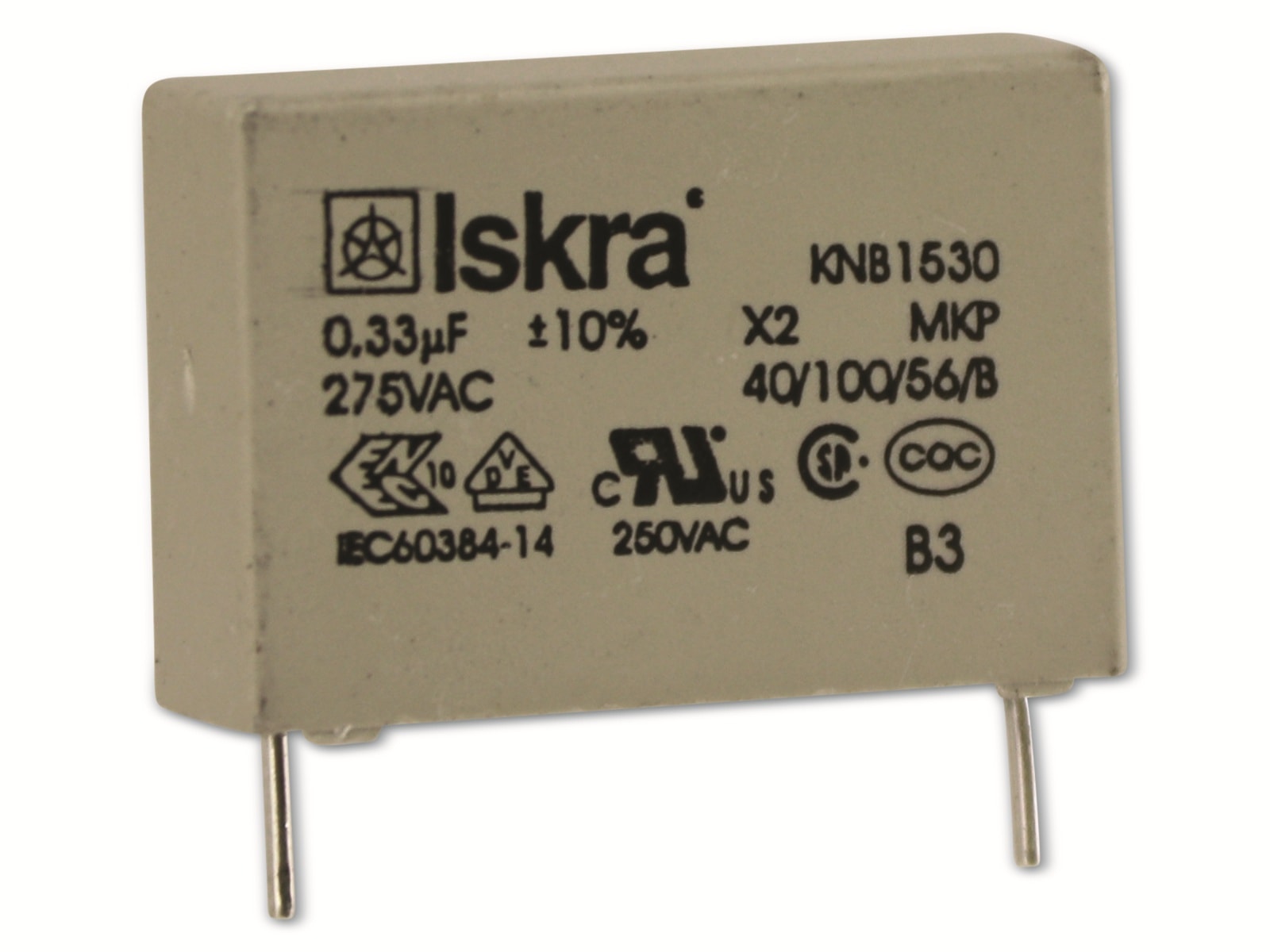 MKP-Entstörkondensator KNB1530, 0,33 µF/275 V~ MKP-Entstörkondensator KNB1530, 0,33 µF/275 V~