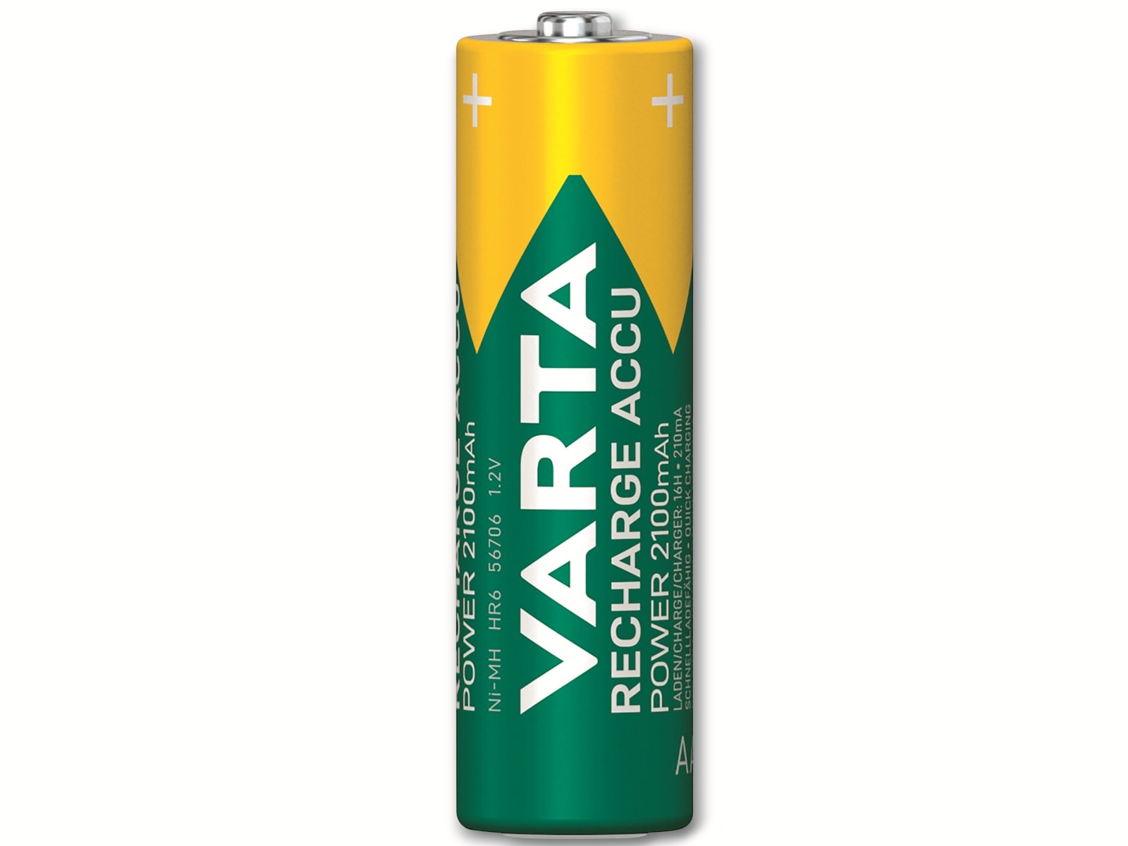 VARTA Akku NiMH, Mignon, AA, HR06, 1.2V/2100mAh, Accu Power, Pre-charged, 10er Pack