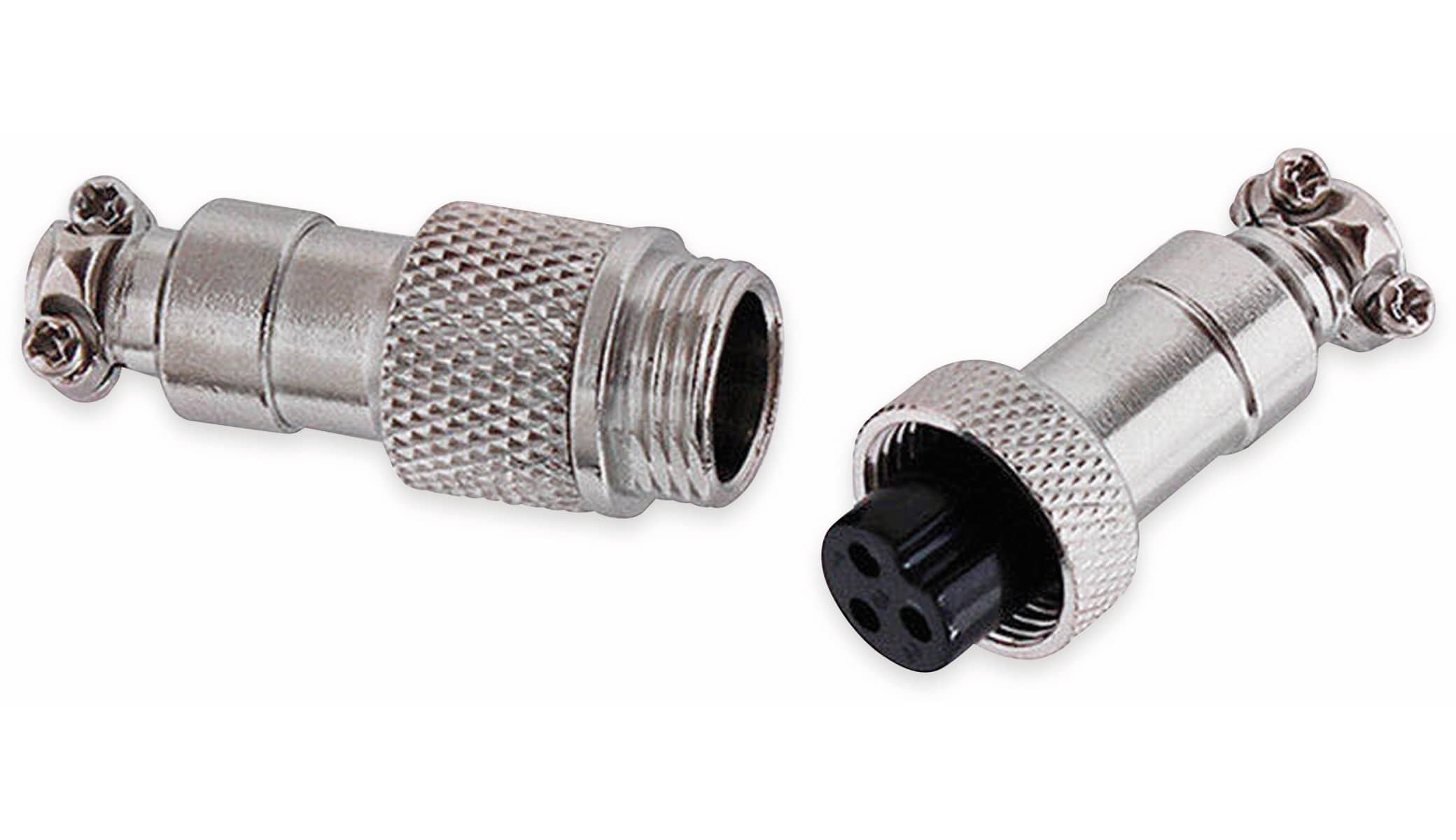 Hochstrom Steckverbinder-Set, 3-polig, Ø 12 mm, Schraubverschluss