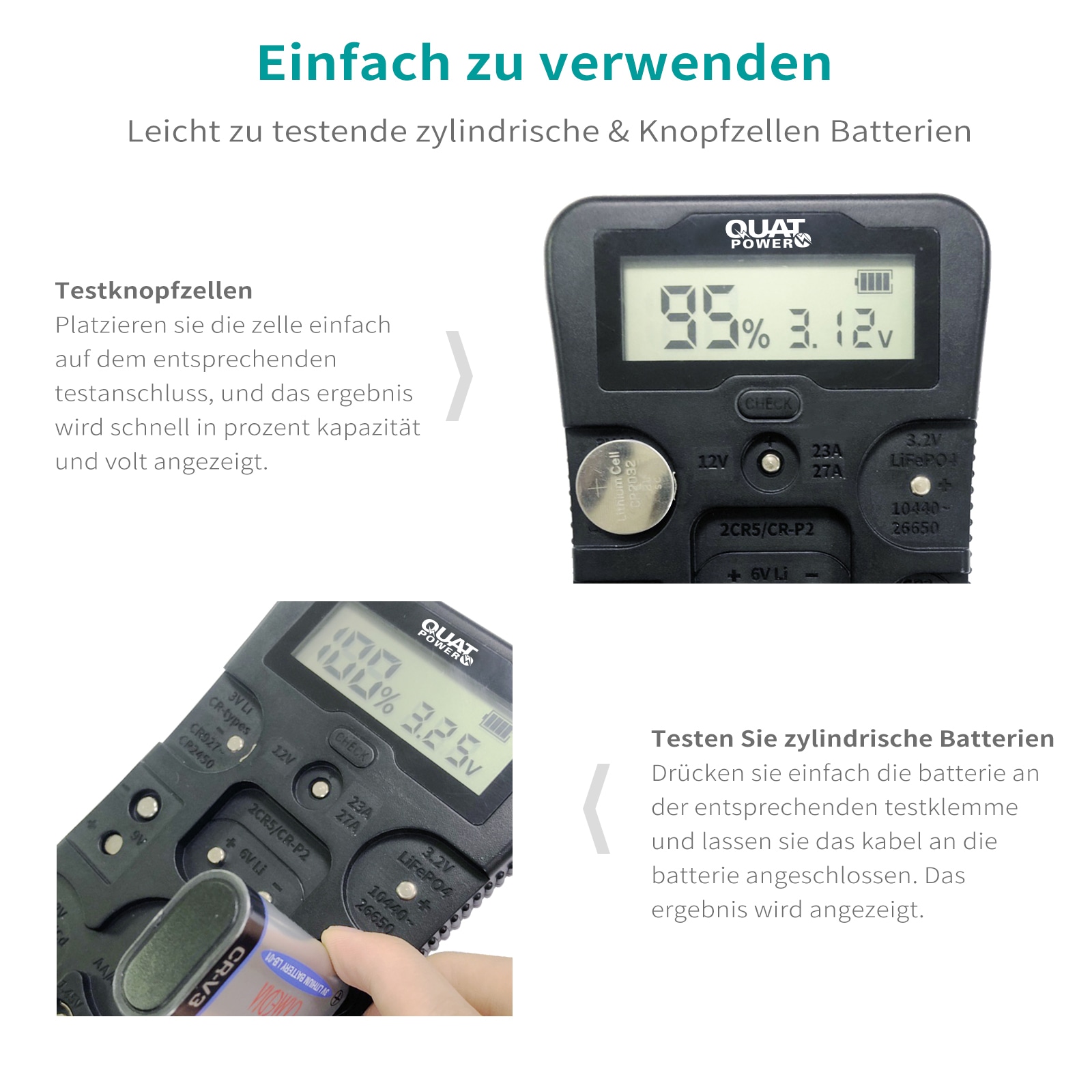 QUATPOWER Batterietester B4 Multi Check, mit Display QUATPOWER Batterietester B4 Multi Check, mit Display