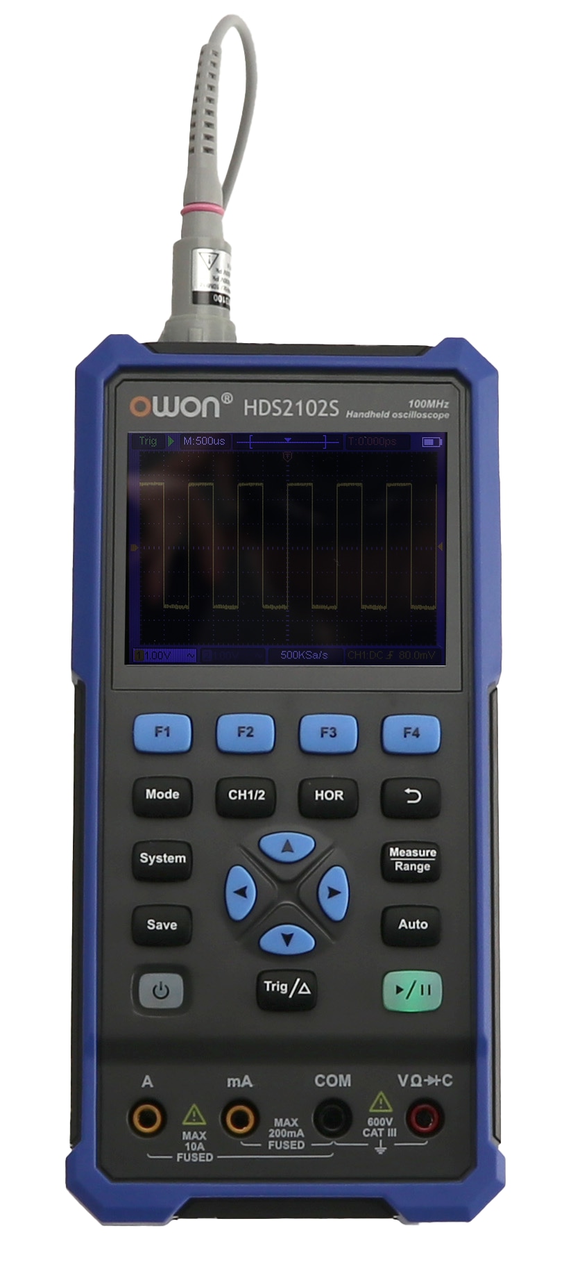 OWON LCD-Oszilloskop mit Multimeter und Funktionsgenerator, HDS2102S, 2-Kanal, 100 MHz