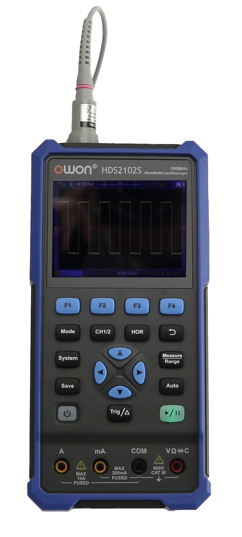 OWON LCD-Oszilloskop mit Multimeter und Funktionsgenerator, HDS2102S, 2-Kanal, 100 MHz