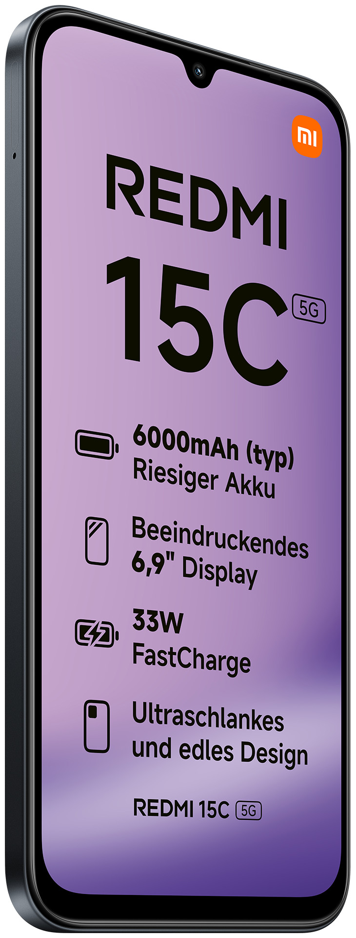 XIAOMI Smartphone Redmi 15C 5G 128GB midnight black