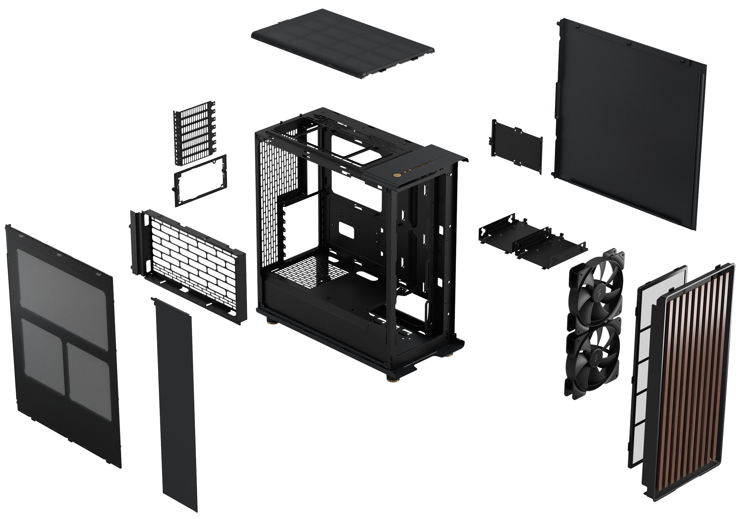 FRACTAL Midi Tower Design North Charcoral schwarz