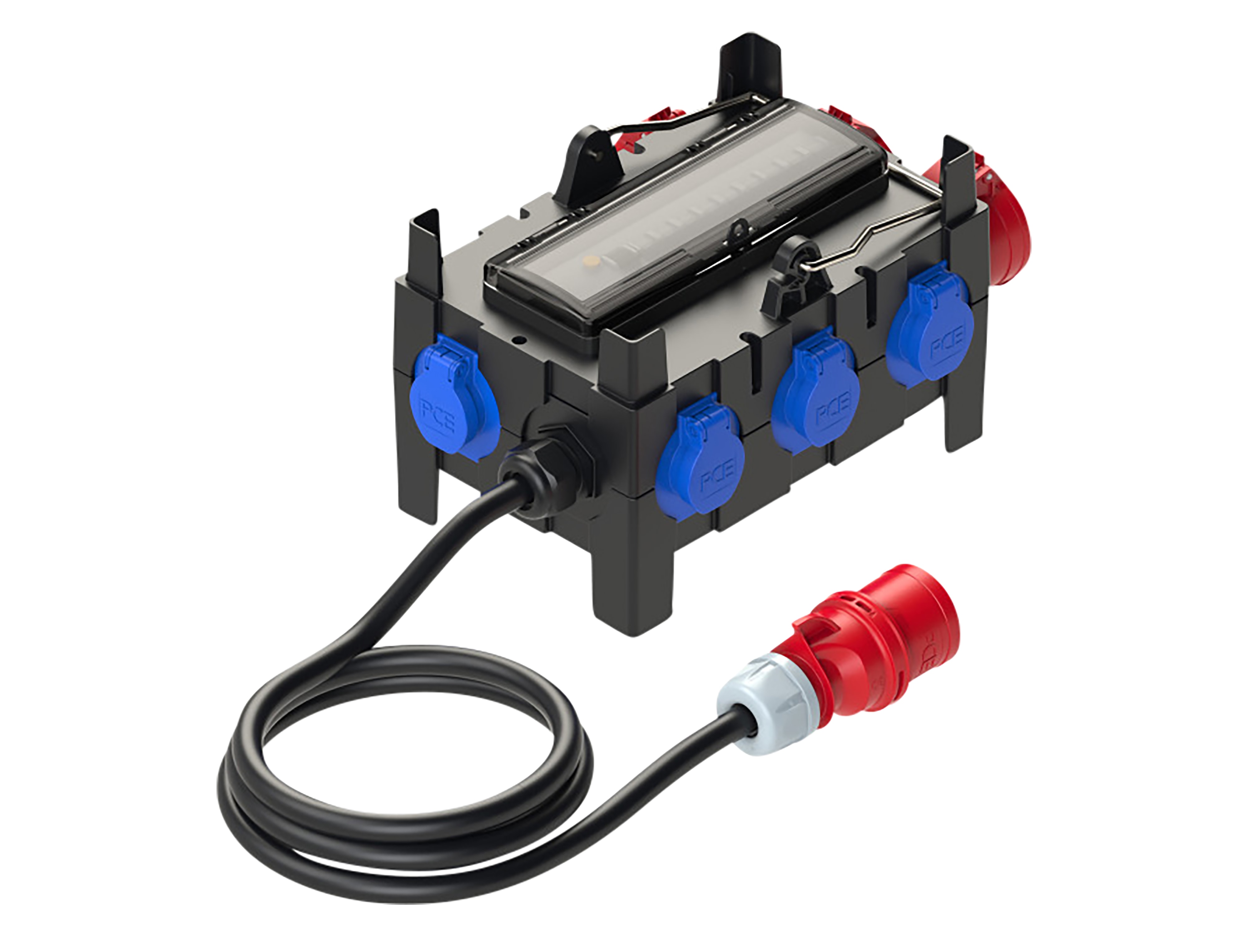 PCE Stromverteiler ISCHL, 1x CEE 32A, 2x CEE 16A, 6x SSD 16A, IP44