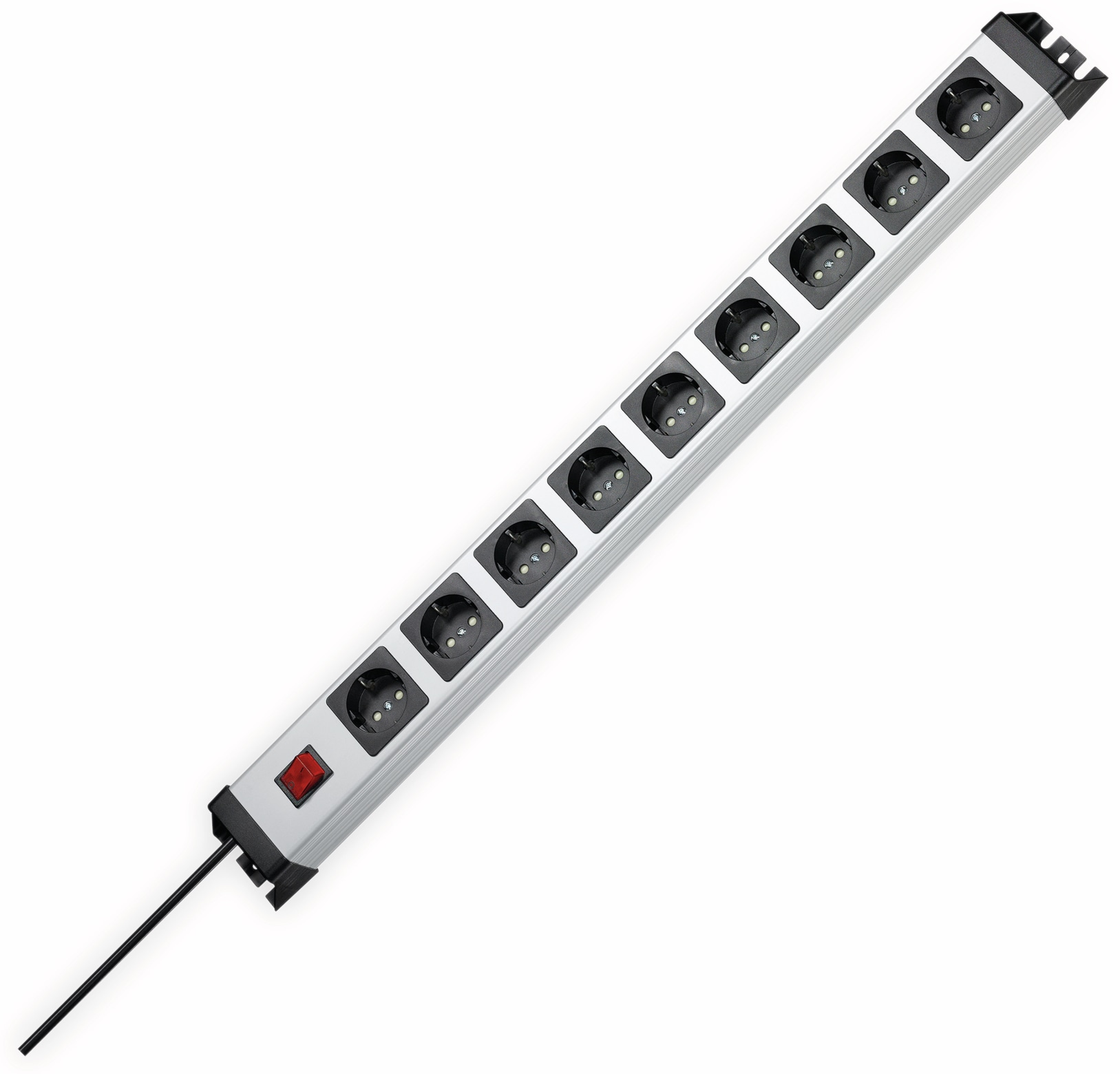 KOPP Steckdosenleiste POWERversal, 9-fach, Schalter, silber/schwarz KOPP Steckdosenleiste POWERversal, 9-fach, Schalter, silber/schwarz