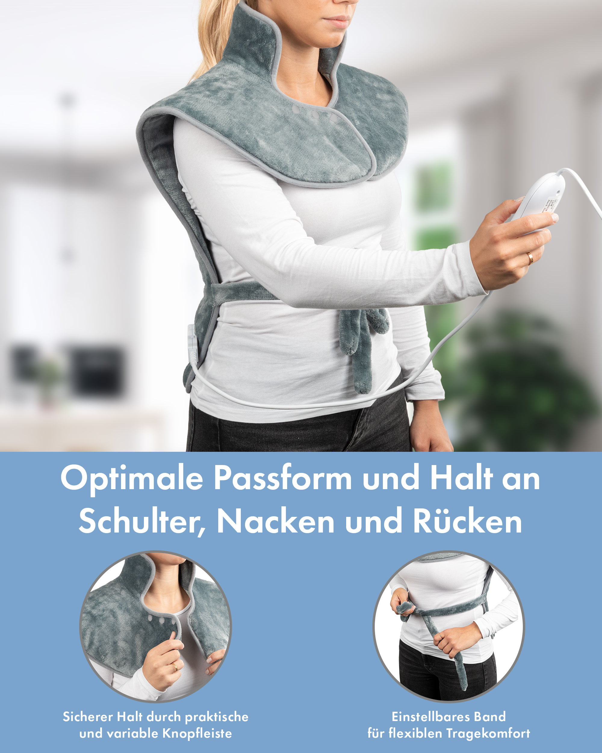 PROFICARE Rücken- und Nackenheizdecke, PC-RNH 3107, grau, 120 W