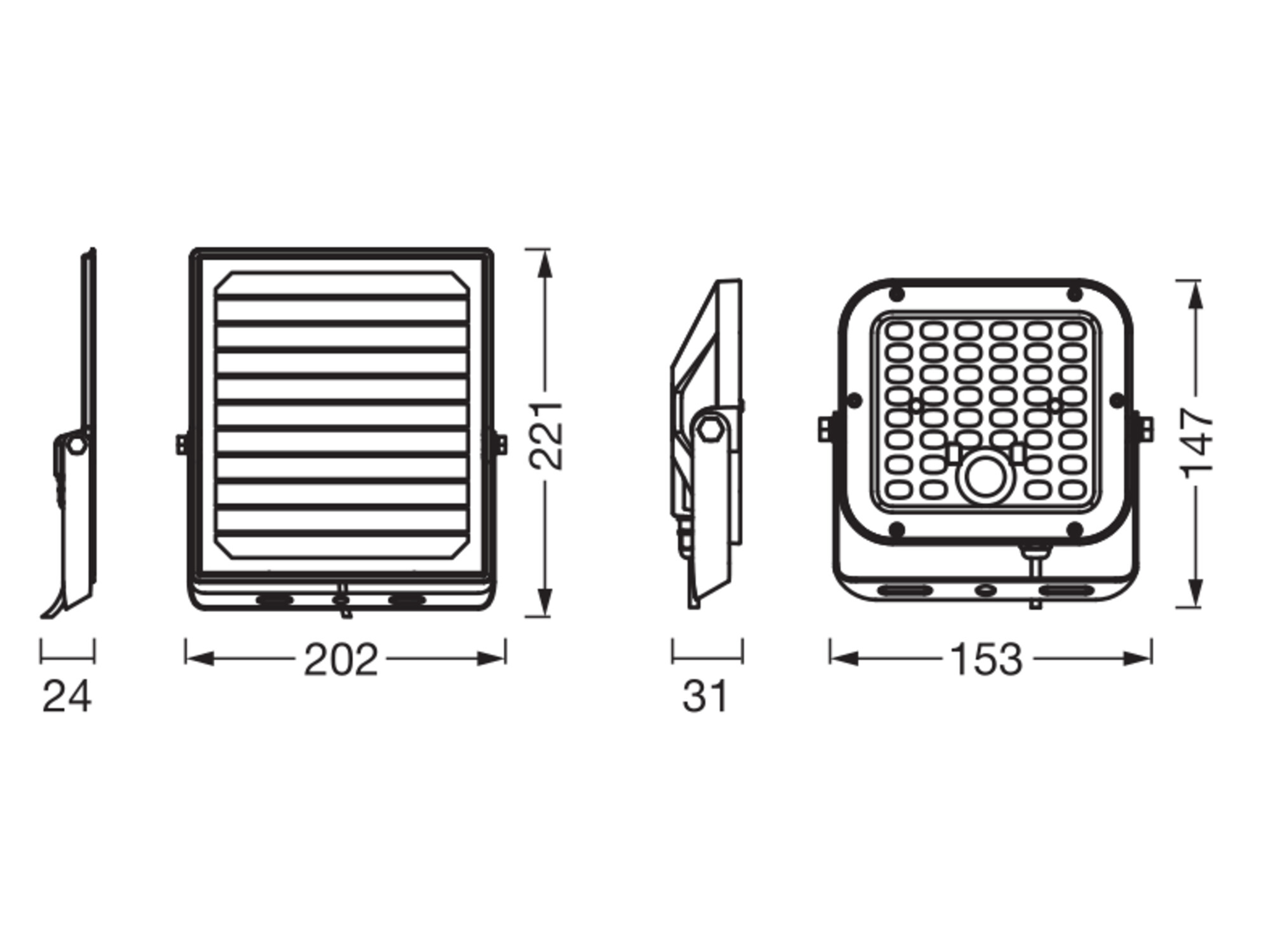 OSRAM Solar LED-Fluter, 10W, 1400lm, 4000K, schwarz