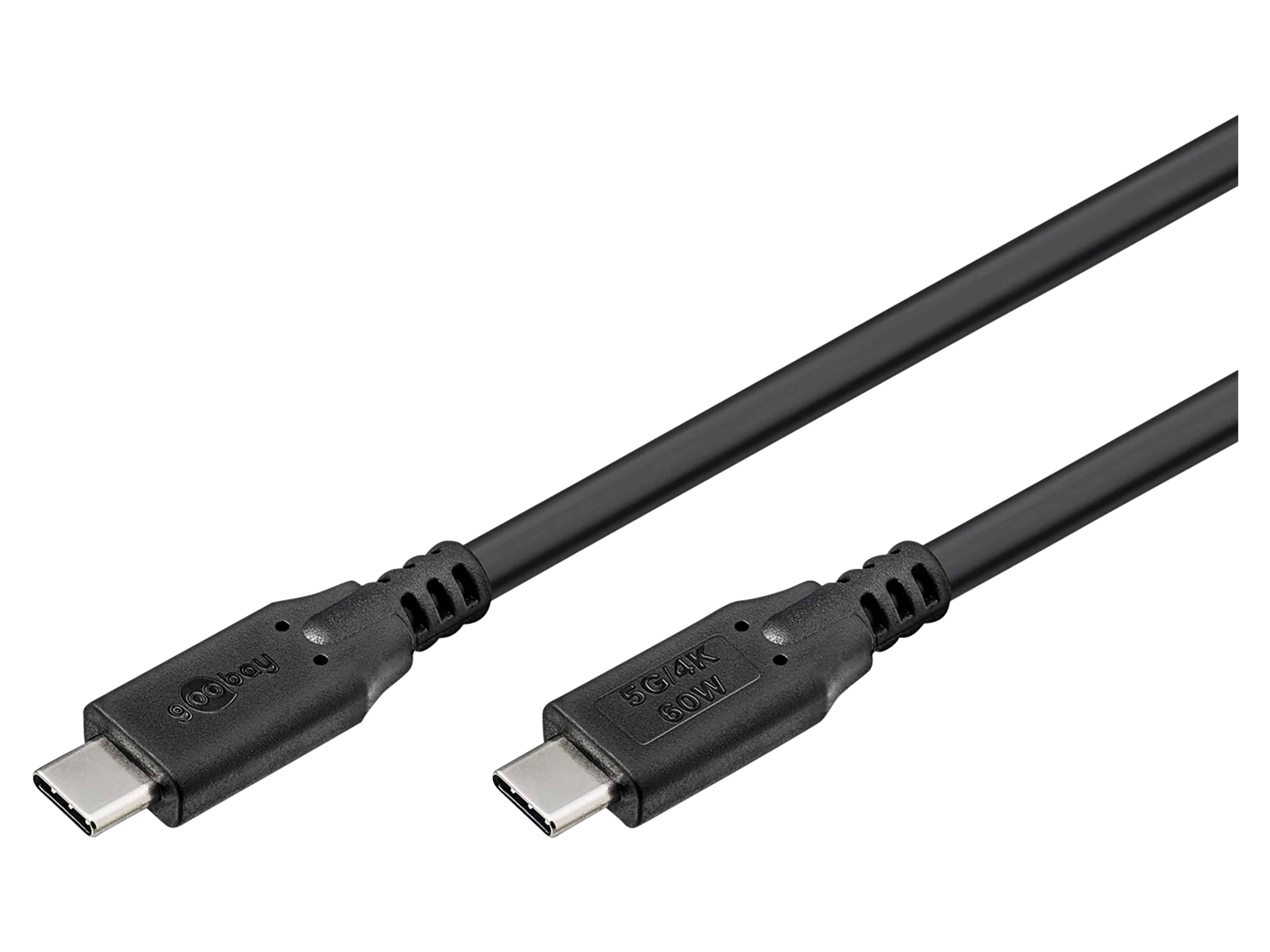 GOOBAY USB-C Kabel 66508 USB3.2 60W 2m schwarz 5 Gbit/s GOOBAY USB-C Kabel 66508 USB3.2 60W 2m schwarz 5 Gbit/s