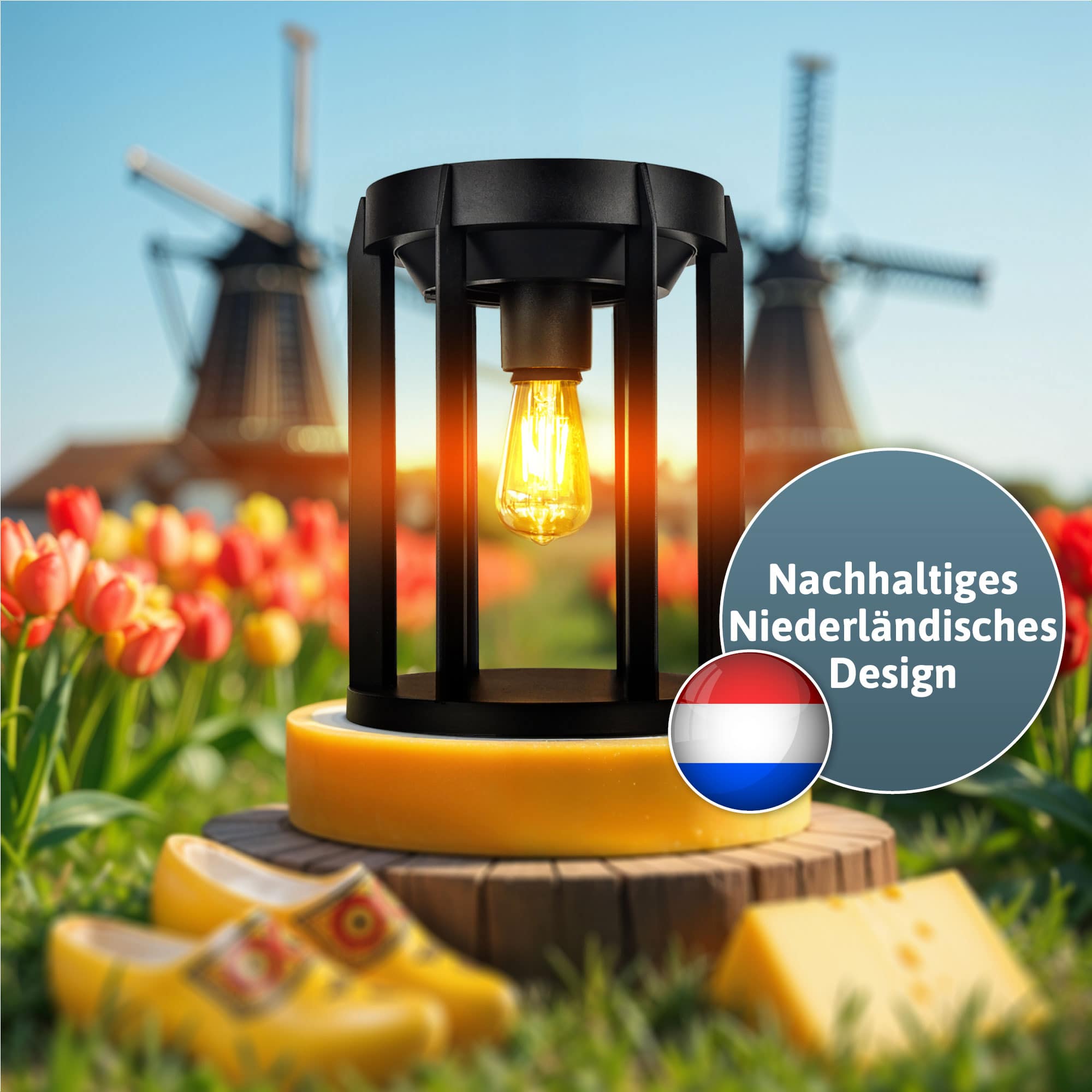 BRENDZ Solar LED-Tischleuchte, Vela & Crux, 100/500/1000 lm, 3000 K, IP65