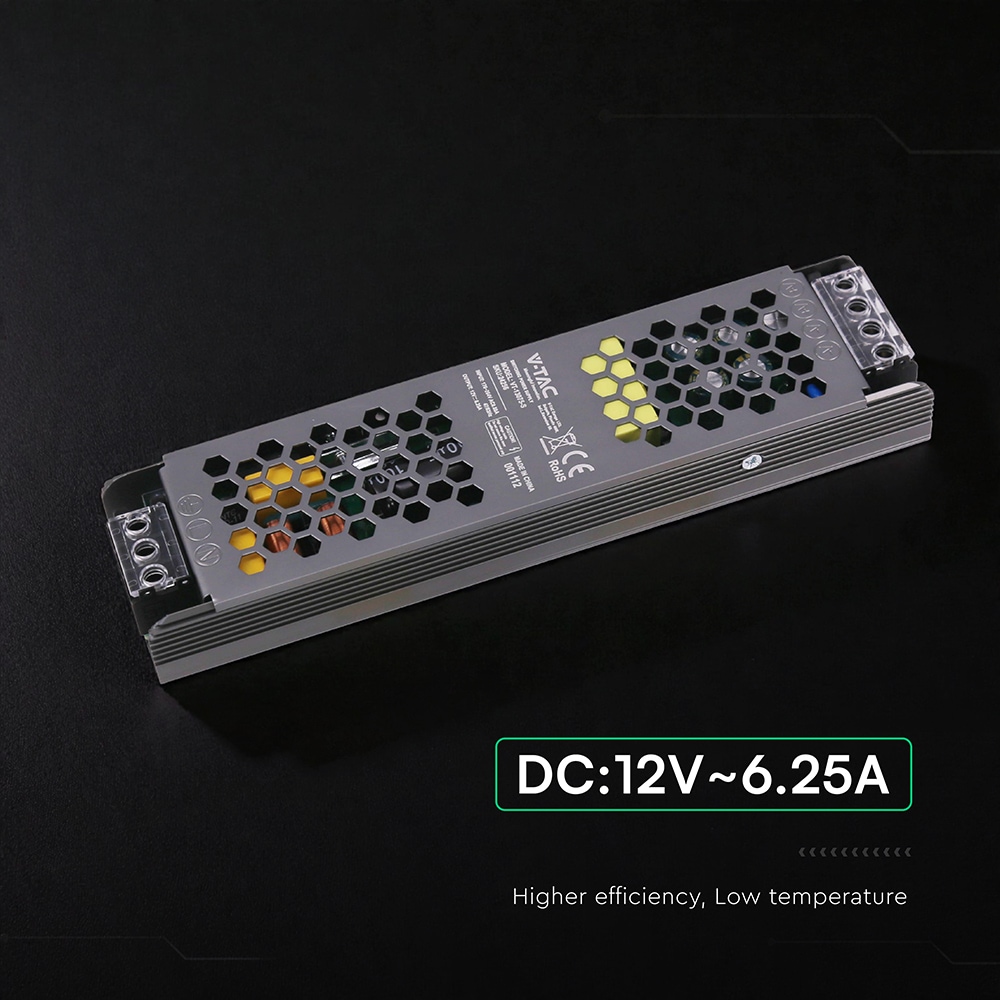 V-TAC Schaltnetzteil, VT-24256, 12V/6,25A, 75W, IP20