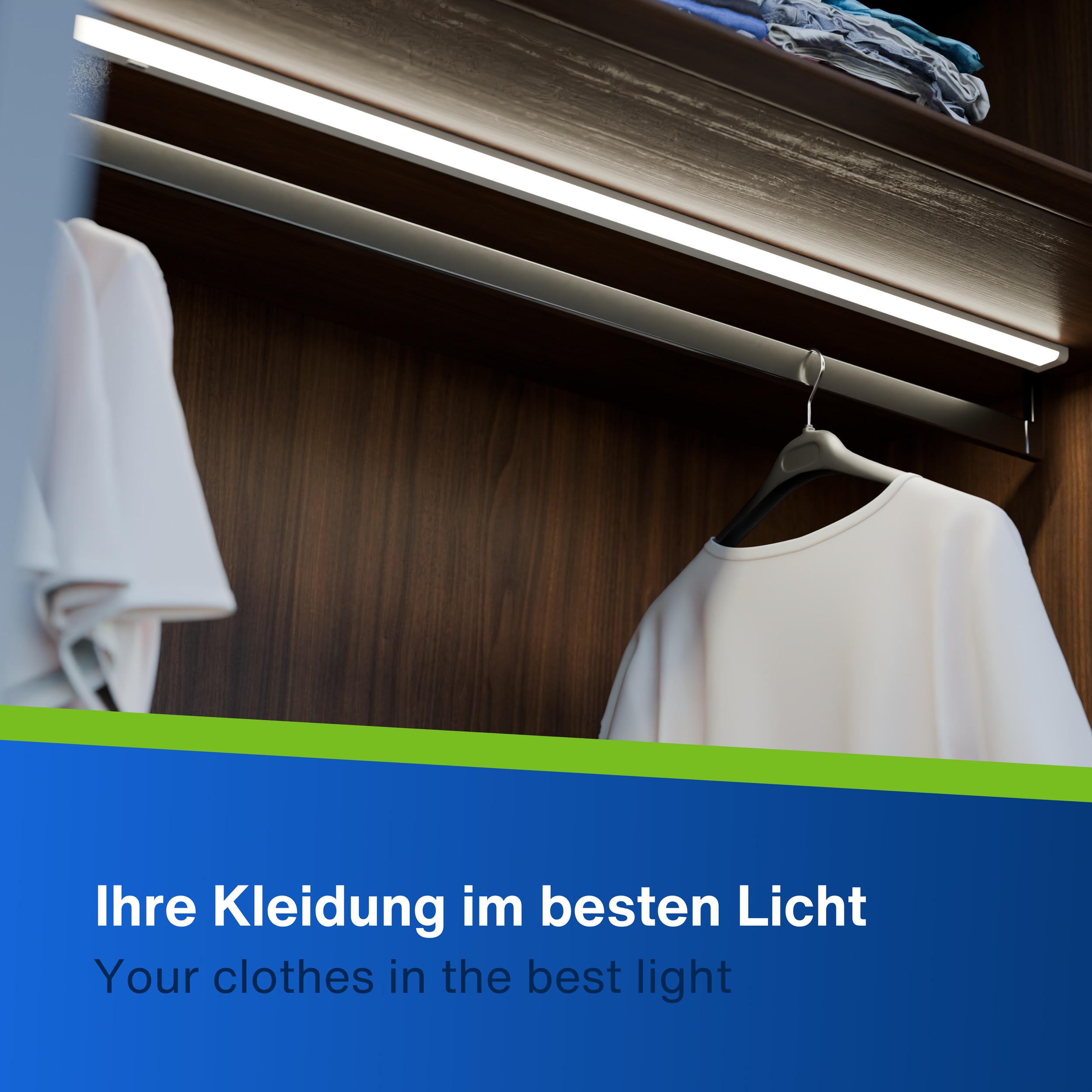 REV LED-Unterbauleuchte, 8W, 3000K, 620lm, warmweiß, IP20, 90 cm