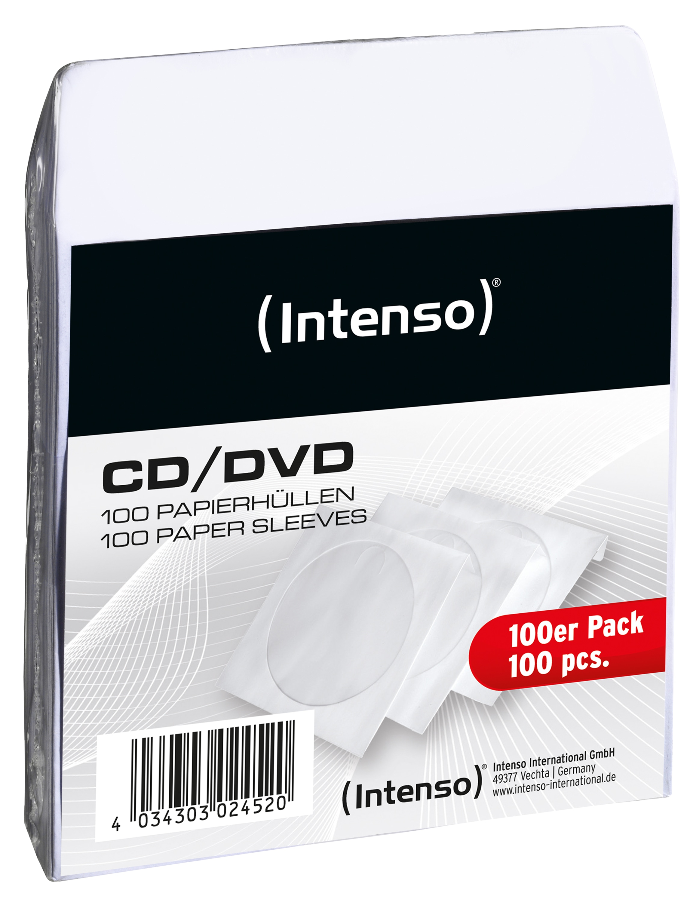 INTENSO CD-/DVD-Papierschutzhülle 100er Pack